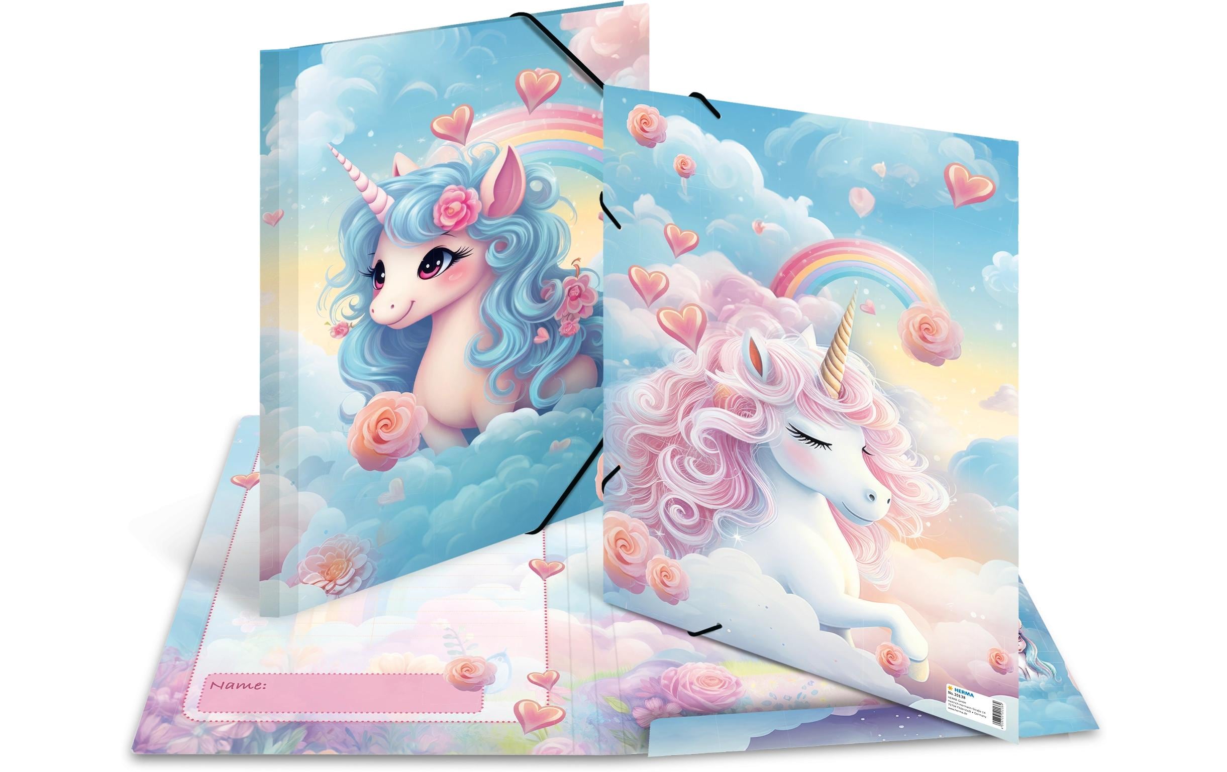HERMA Sammelmappe A3 Karton Happy Unicorns Mehrfarbig