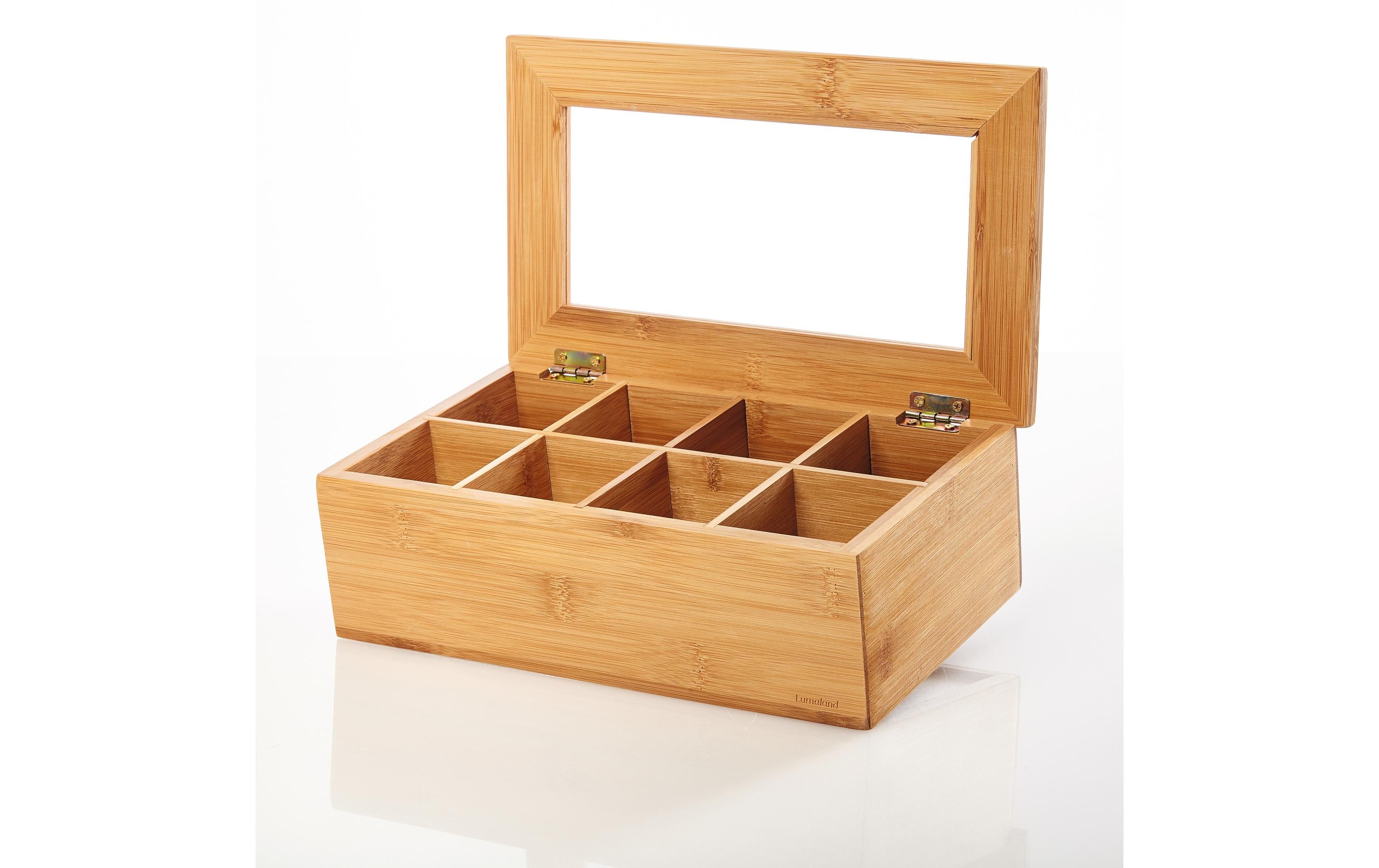 Lumaland Teebeutel-Box 28 x 16 x 9 cm Bambus, China, 8 Fächer