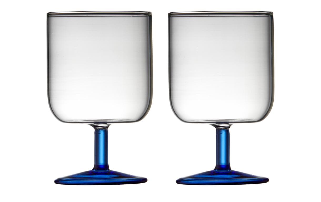 Lyngby Weingläser-Set Torino Blau, 2 Stück, 30 cl