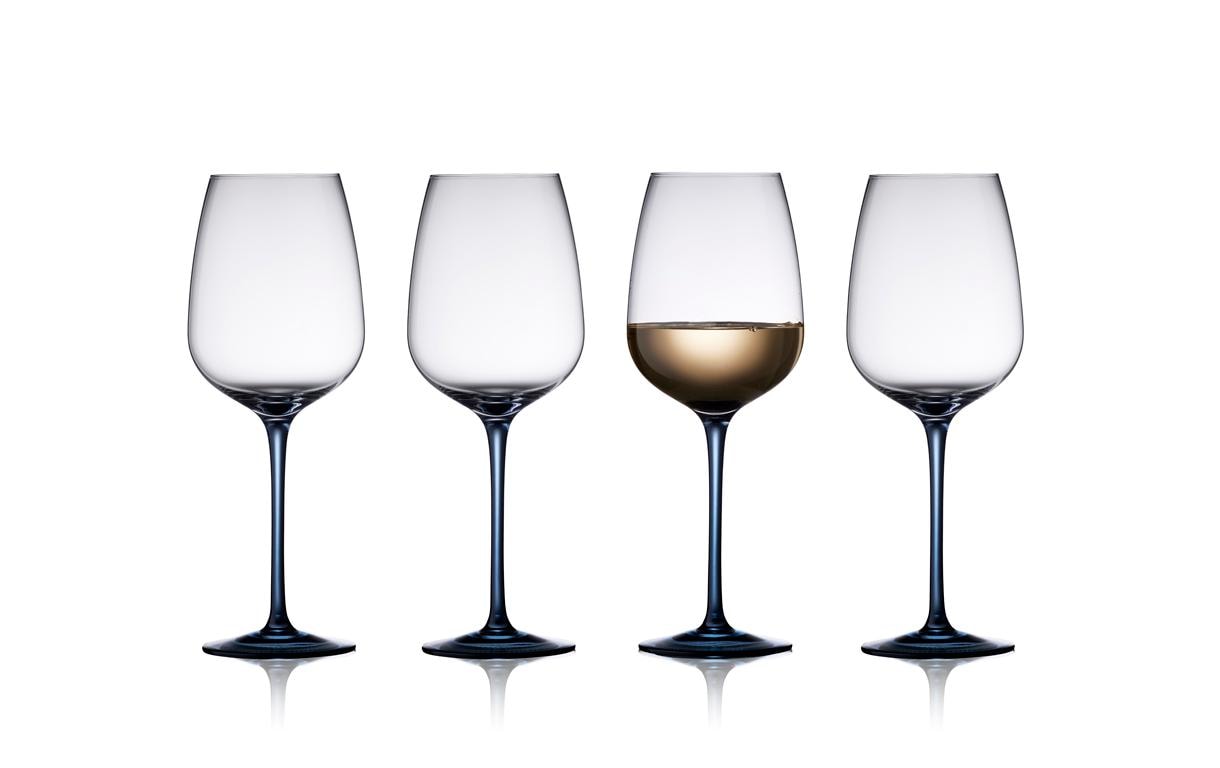 Lyngby Weingläser-Set Vienna Blau, 4 Stück, 53 cl