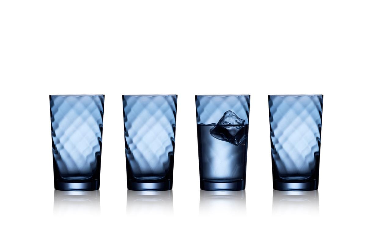 Lyngby Longdrinkglas Vienna Blau, 4 Stück, 45 cl