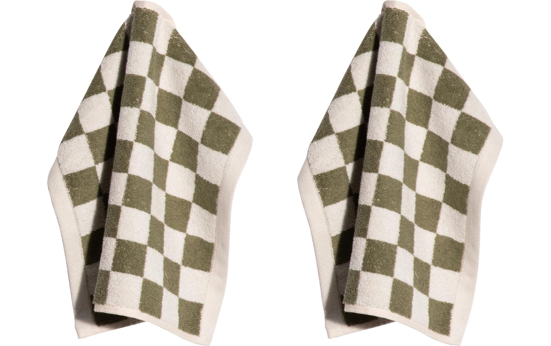 pad Waschlappen Chess 2er Set, 30 x 30 cm, Olive