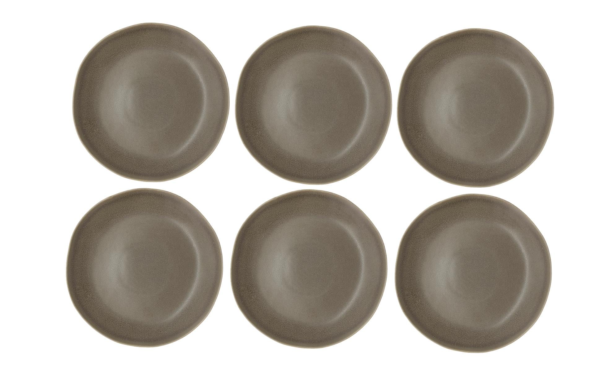 Villa Collection Frühstücks- & Dessertteller Shoku Ø 20 cm, 6 Stück, Braun
