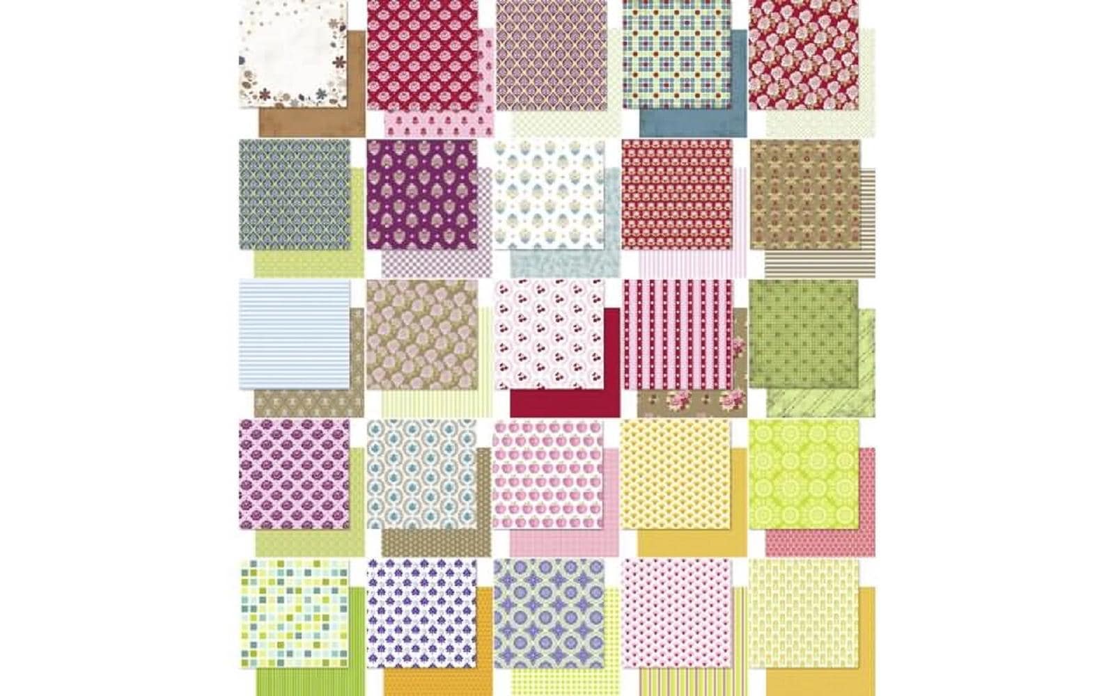 URSUS Designpapier Retro 30.5 x 30.5 cm, 190 g/m², 50 Blatt