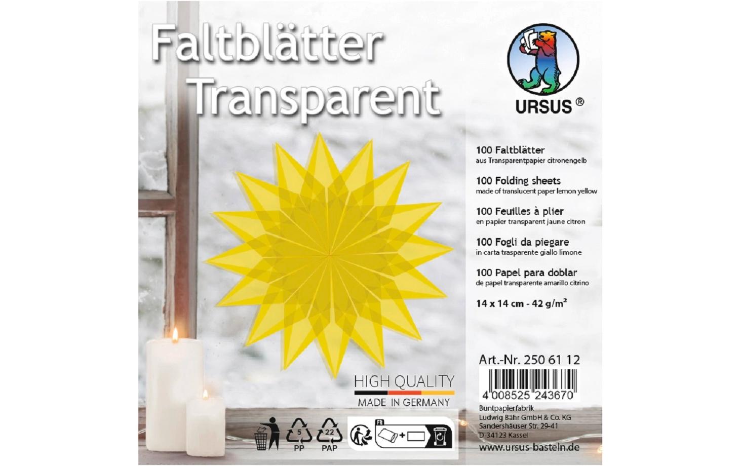URSUS Faltblätter Origami 14 x 14 cm, 42 g/m², 100 Blatt