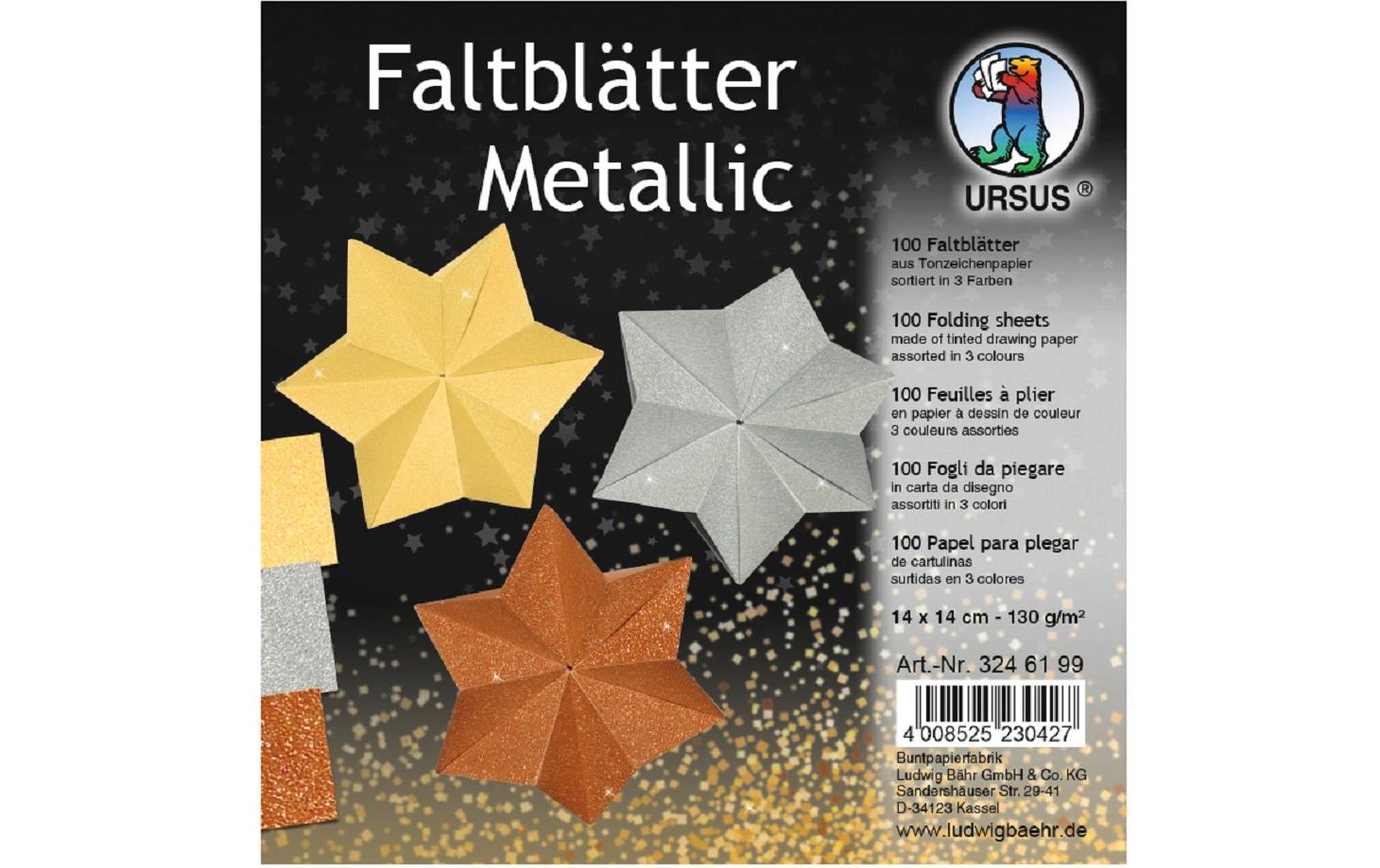 URSUS Faltblätter Origami 14 x 14 cm, 130 g/m², 100 Blatt
