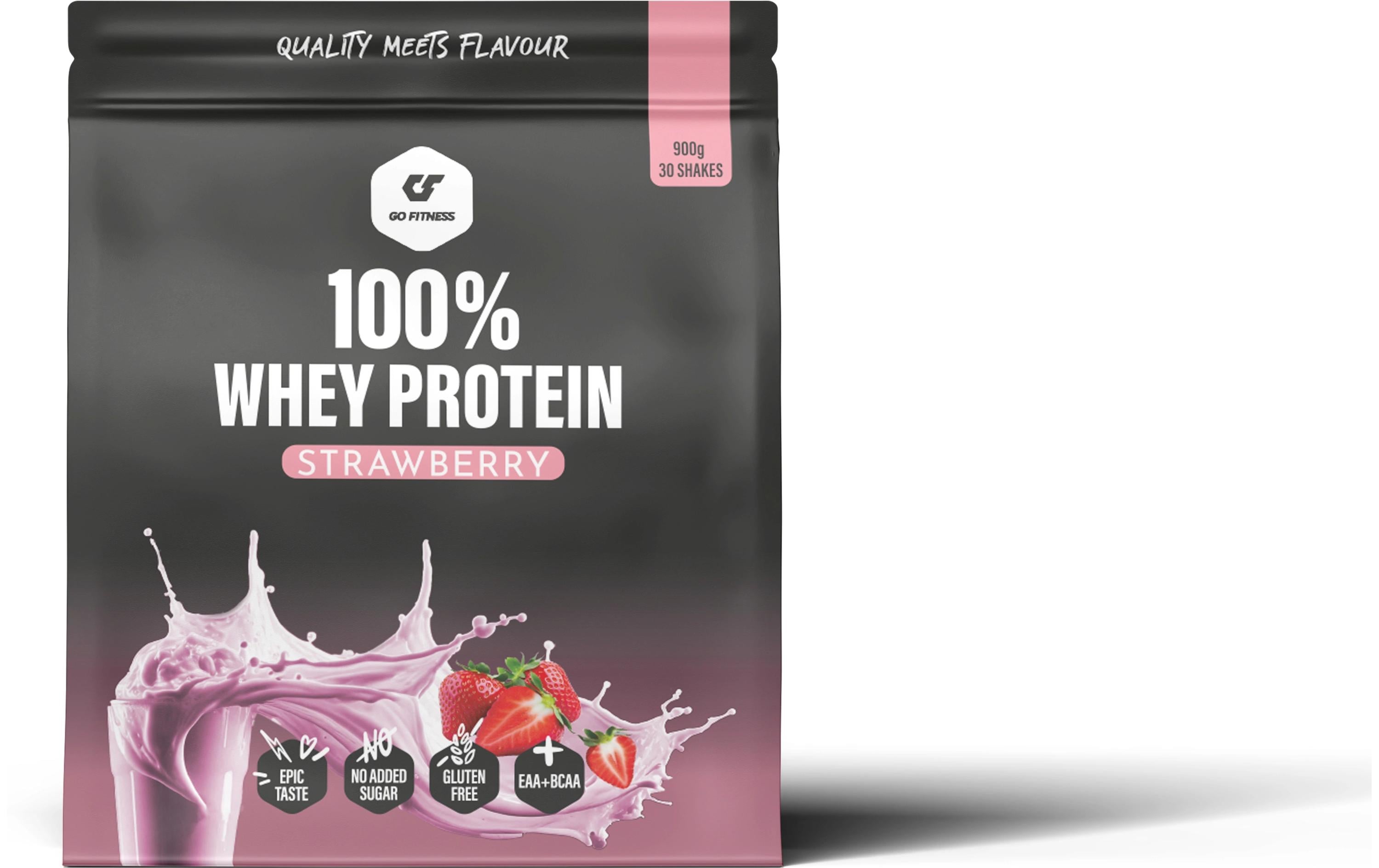 Go Fitness Pulver 100% Whey Protein Erdbeere 900 g