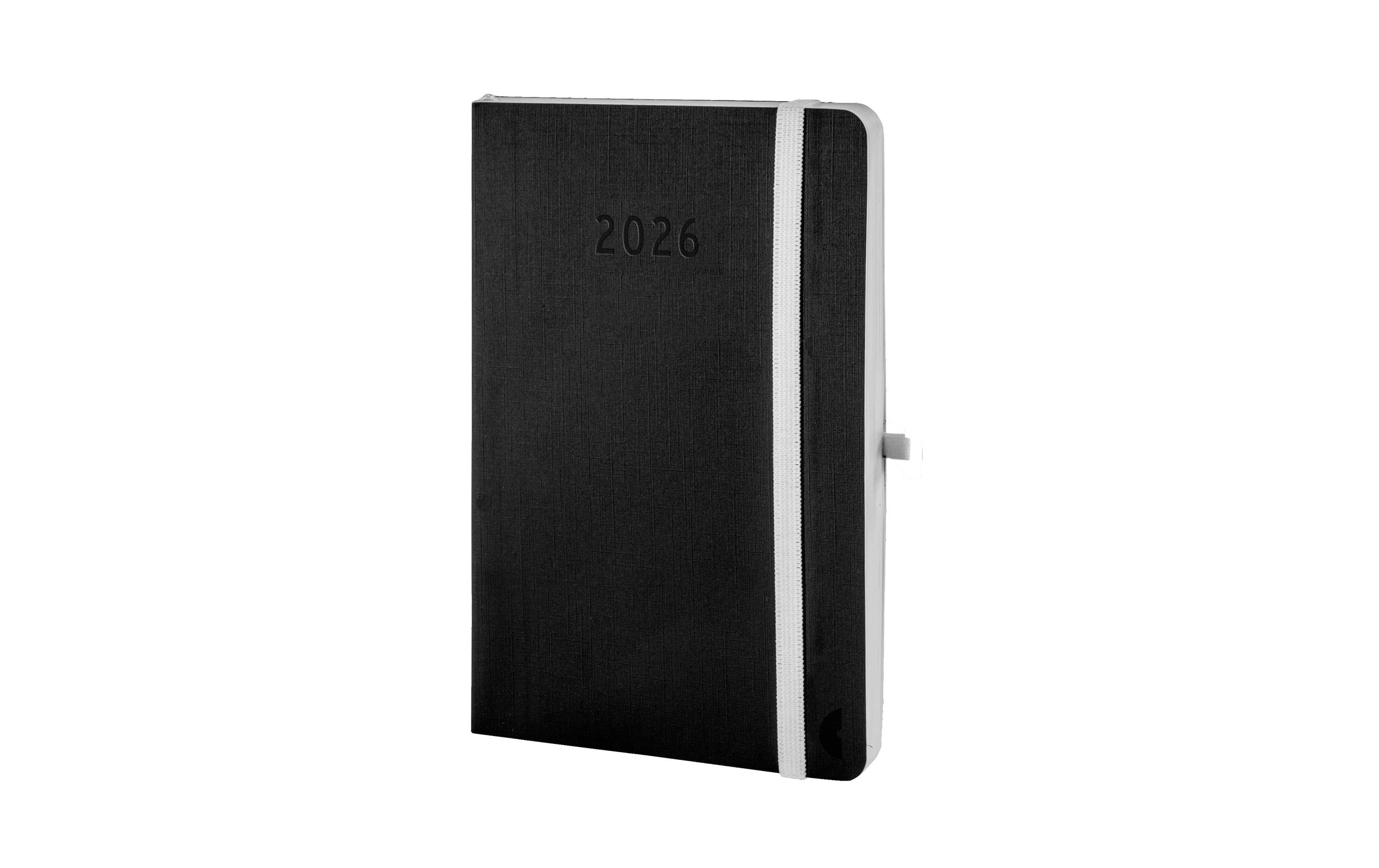 Simplex Tagesplaner Ohne Motiv, 2026, Schwarz/Weiss
