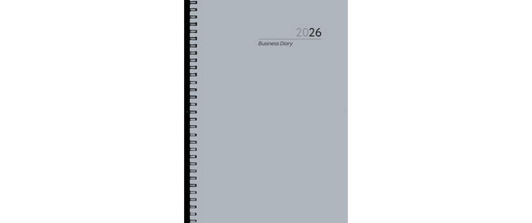 Simplex Wochenagenda Wire-O 16.9 x 24 cm, 2026, Silber-Grau