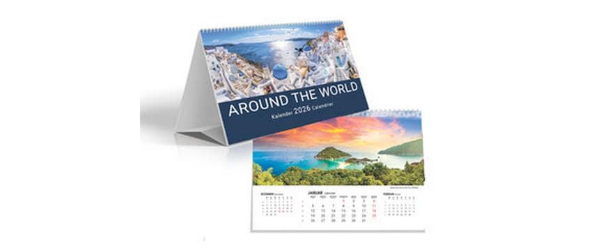 Simplex 3-Monats-Tischaufsteller Aroundtheworld 2026 21 x 15 cm