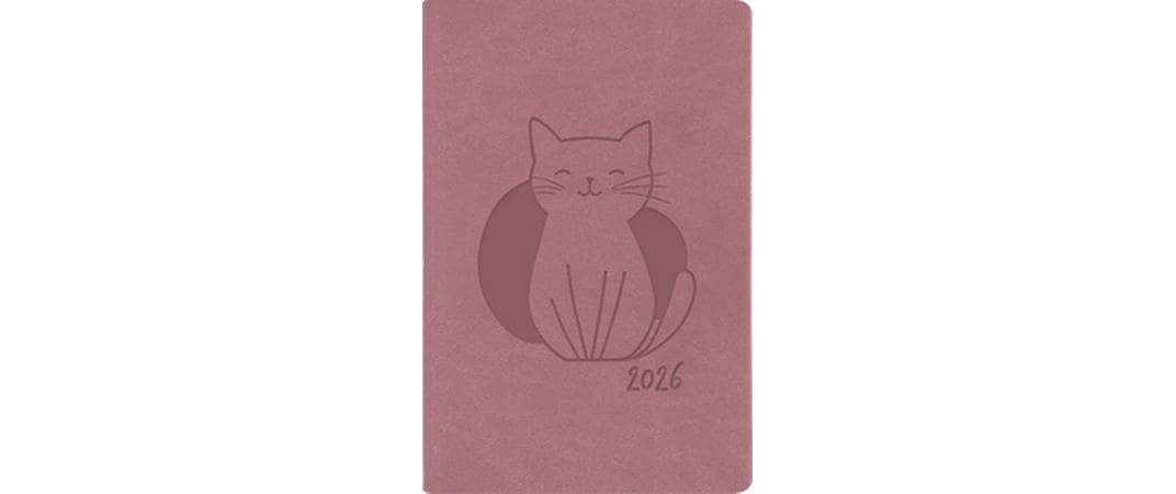 Simplex Wochenagenda Ladytimer Cat 75 x 11.2 cm, 2026, Altrosa
