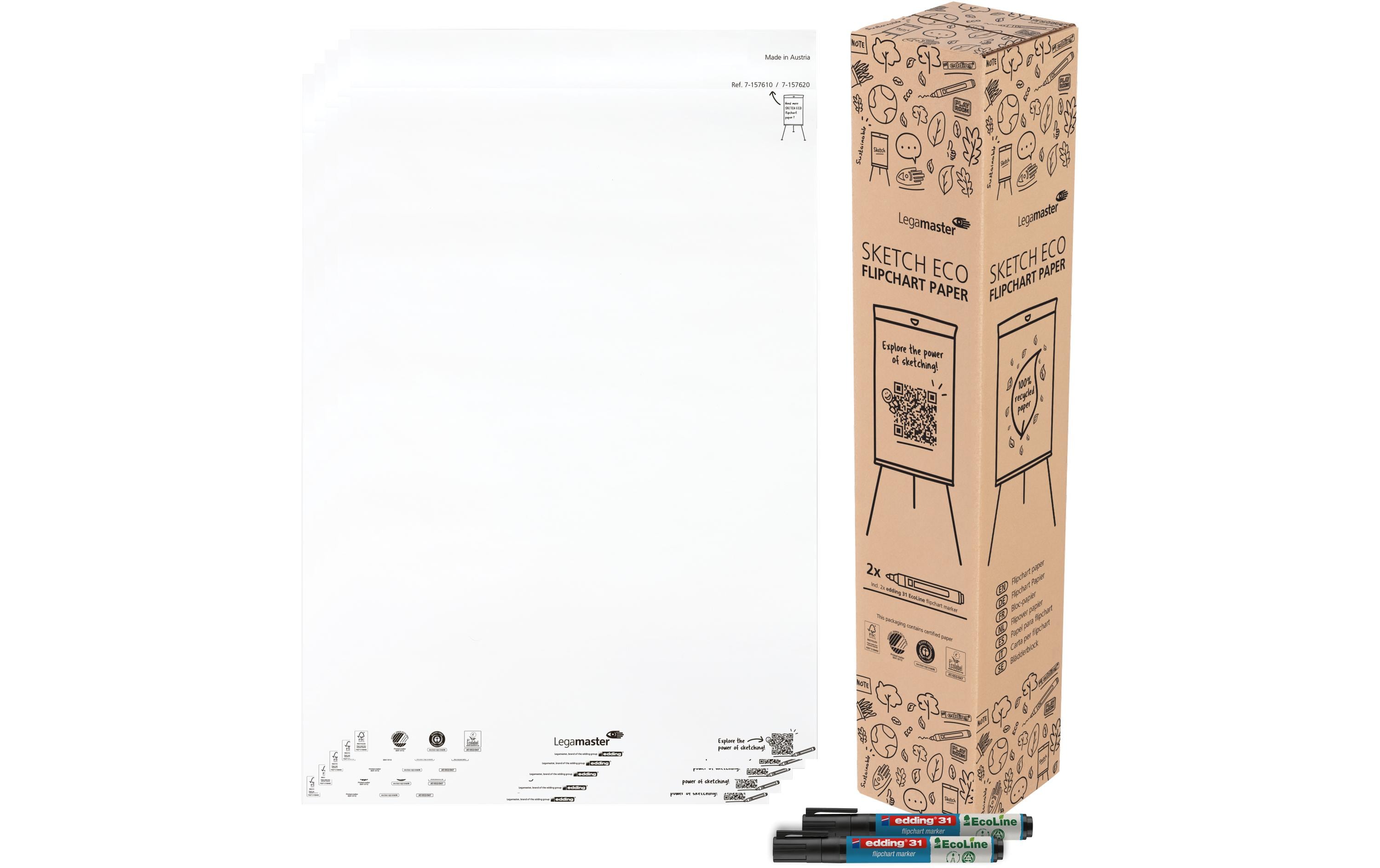 Legamaster Papierblock SKETCH ECO 65 x 98 cm Hochweiss 5 Stück