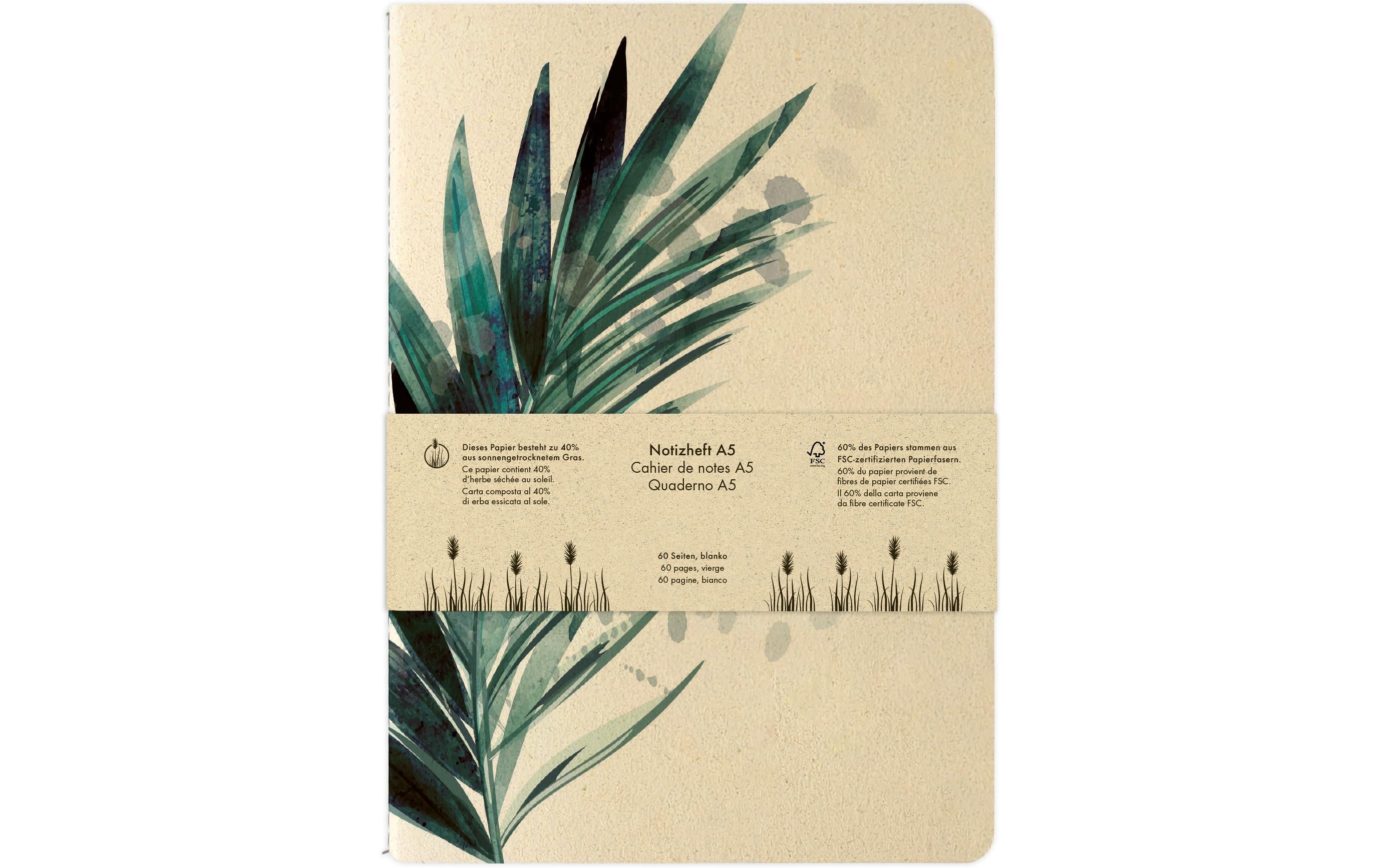 Natur Verlag Notizheft Palmenblatt 14.8 x 21 cm, Blanko