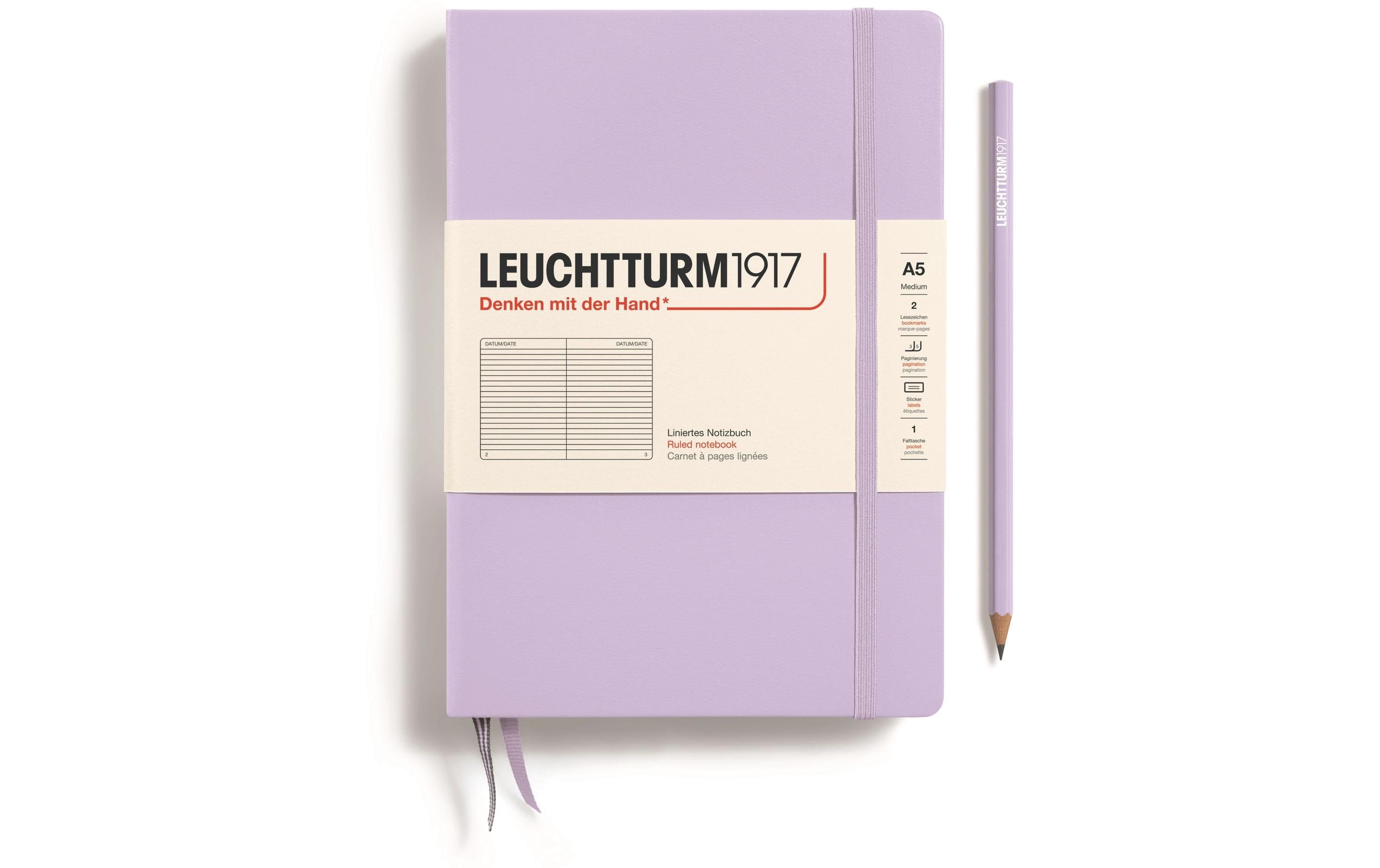 Leuchtturm Notizbuch Medium A5, Liniert, Lila