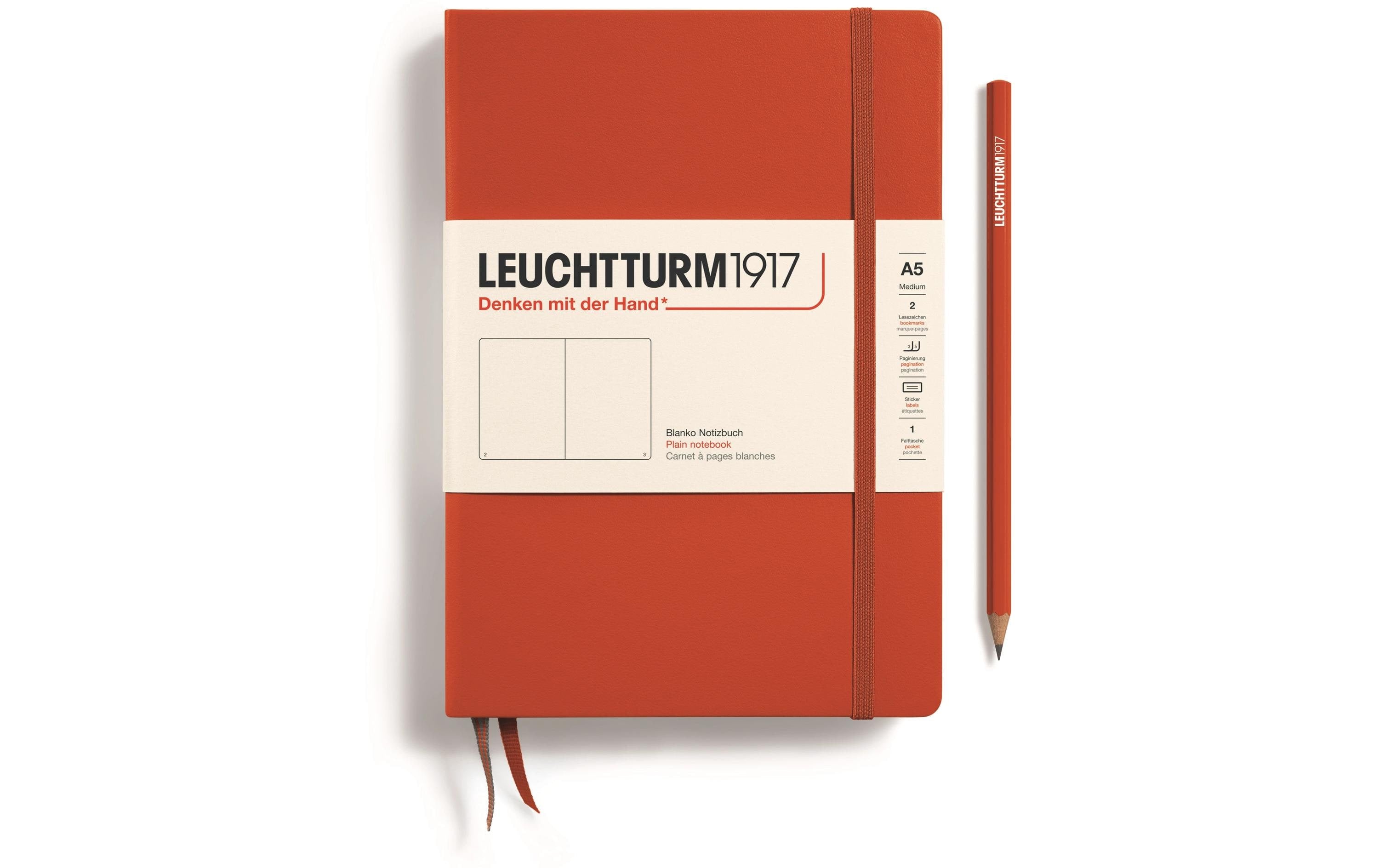 Leuchtturm Notizbuch Medium A5, Blanko, Rot