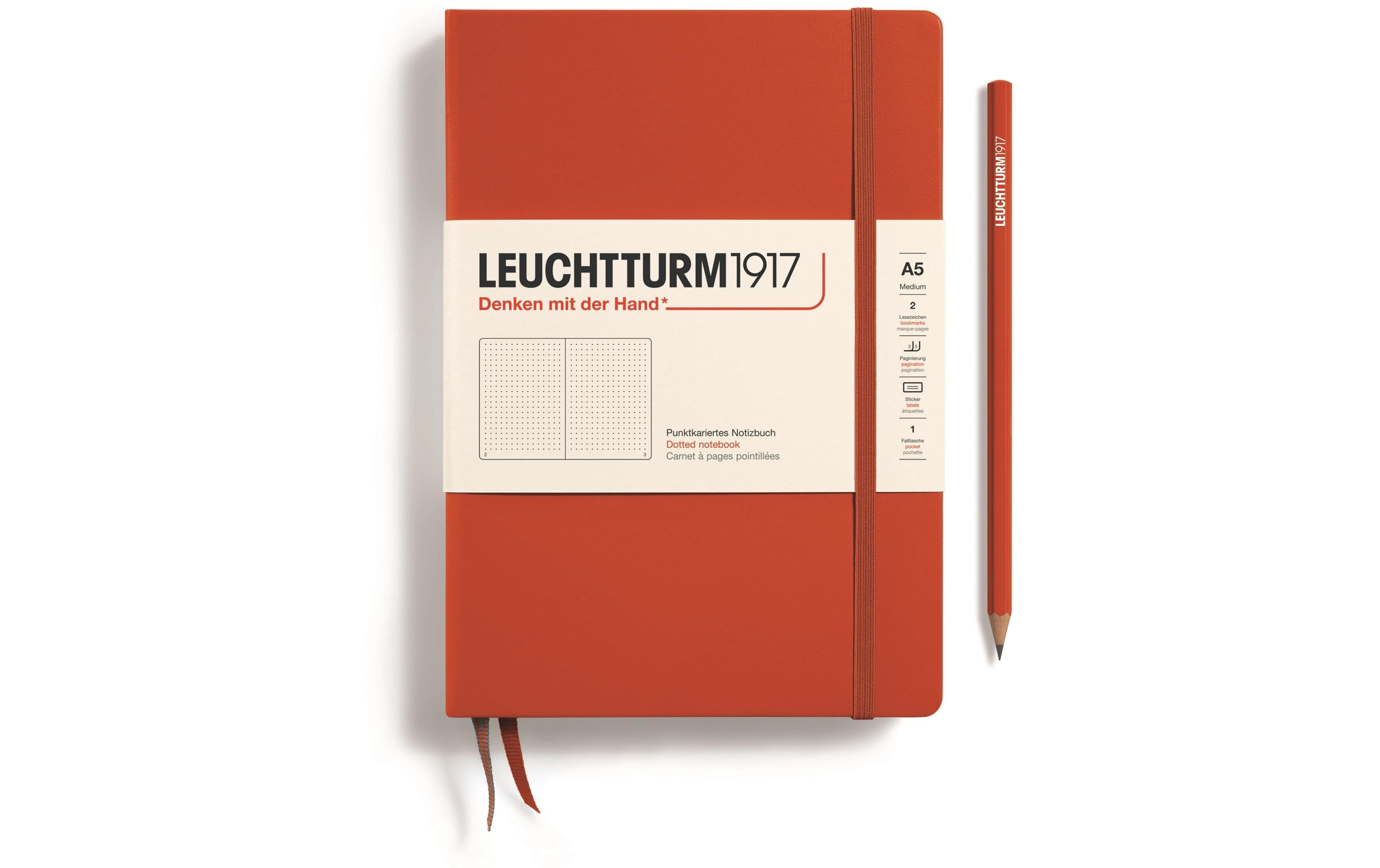Leuchtturm Notizbuch Medium A5, Dot, Rot