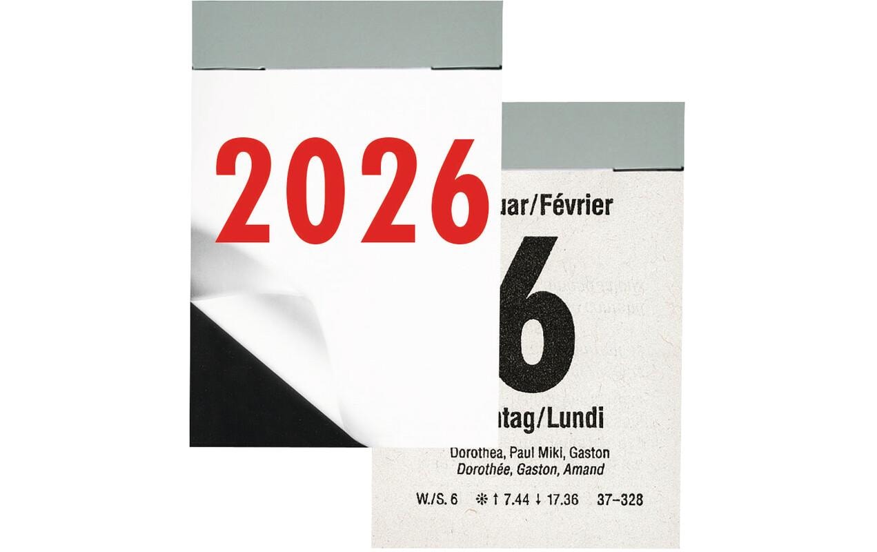 Biella Abreisskalender 4 x 5.9 cm, hoch, 390 Blatt