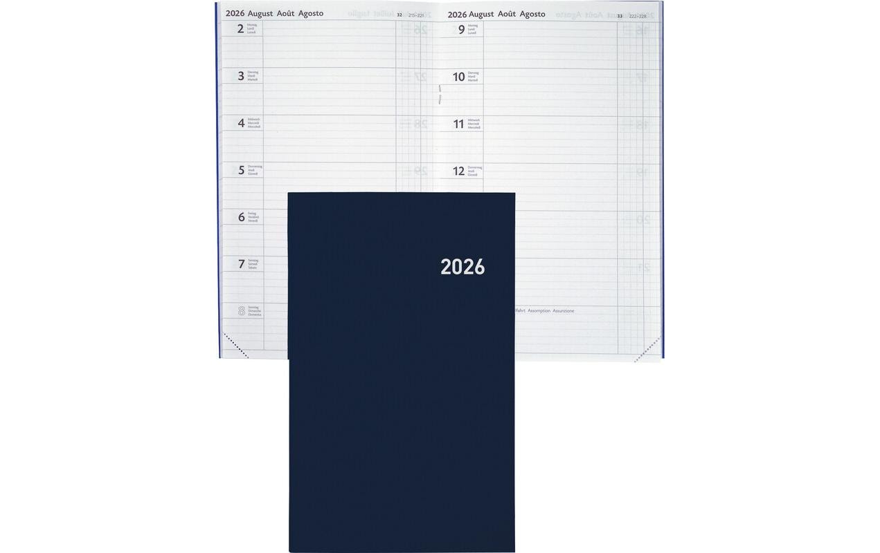 Biella Geschäftsagenda Compact Dunkelblau, 1W/72S, 15 x24 cm