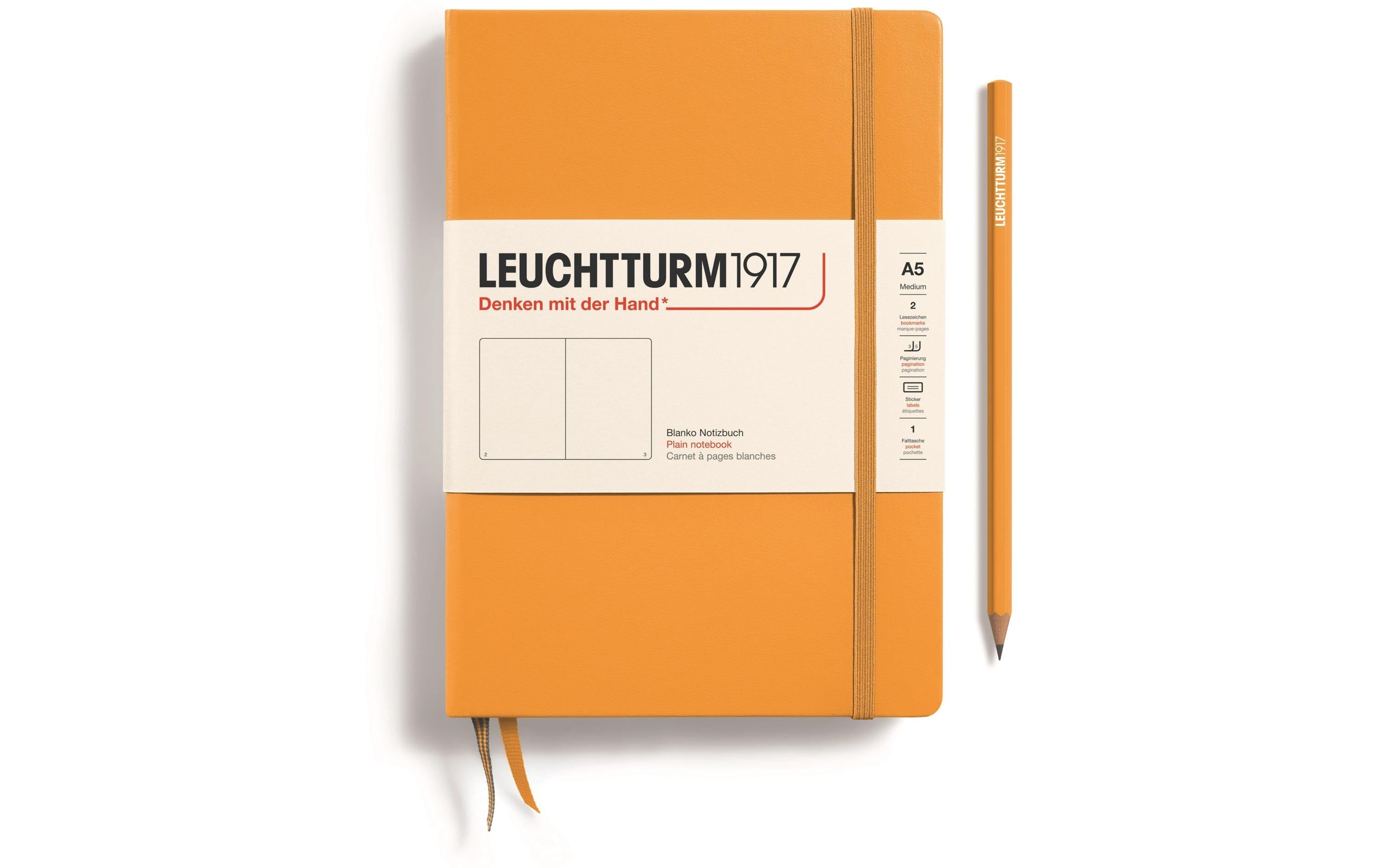 Leuchtturm Notizbuch Medium A5, Blanko, Orange