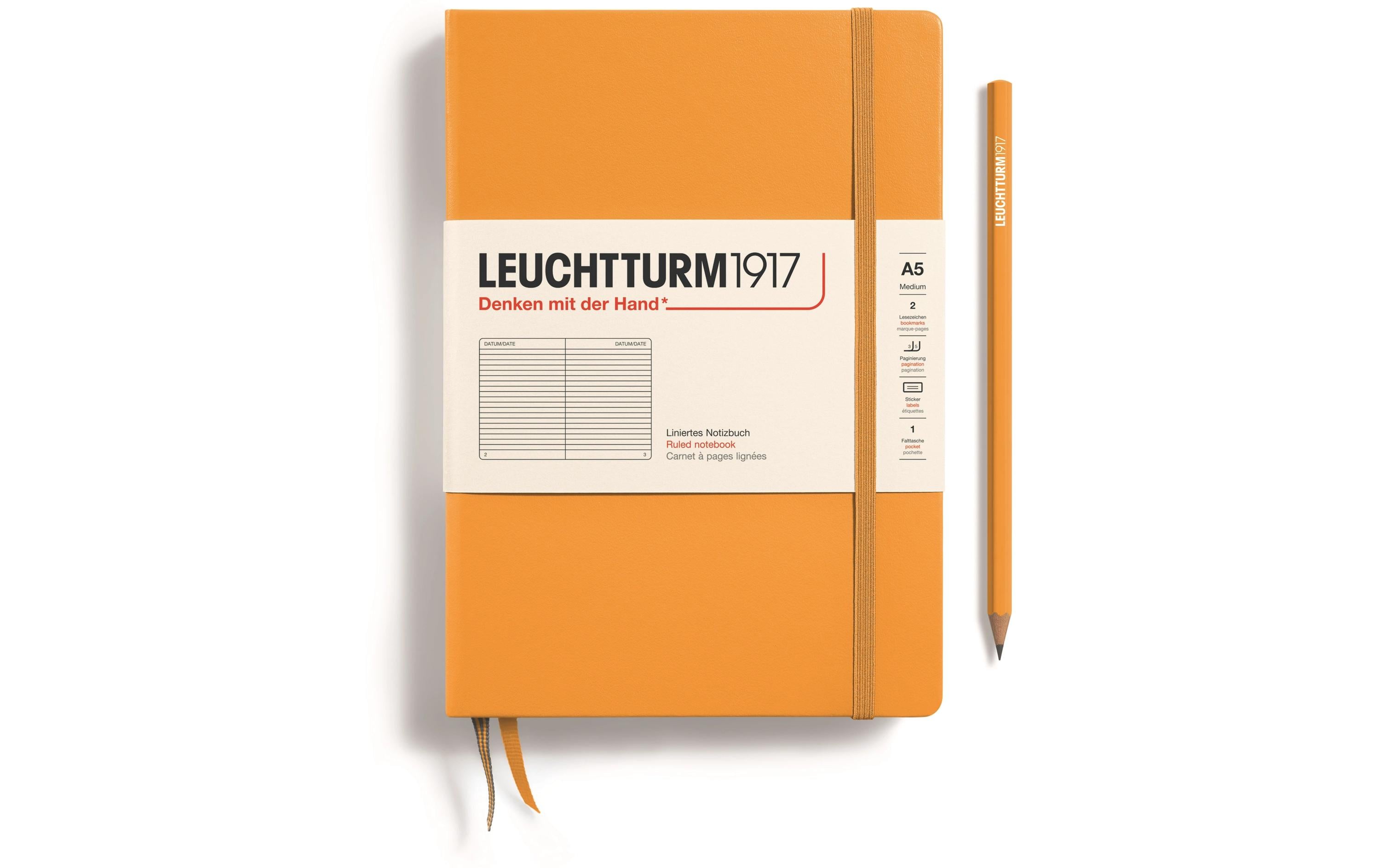 Leuchtturm Notizbuch Medium A5, Liniert, Orange