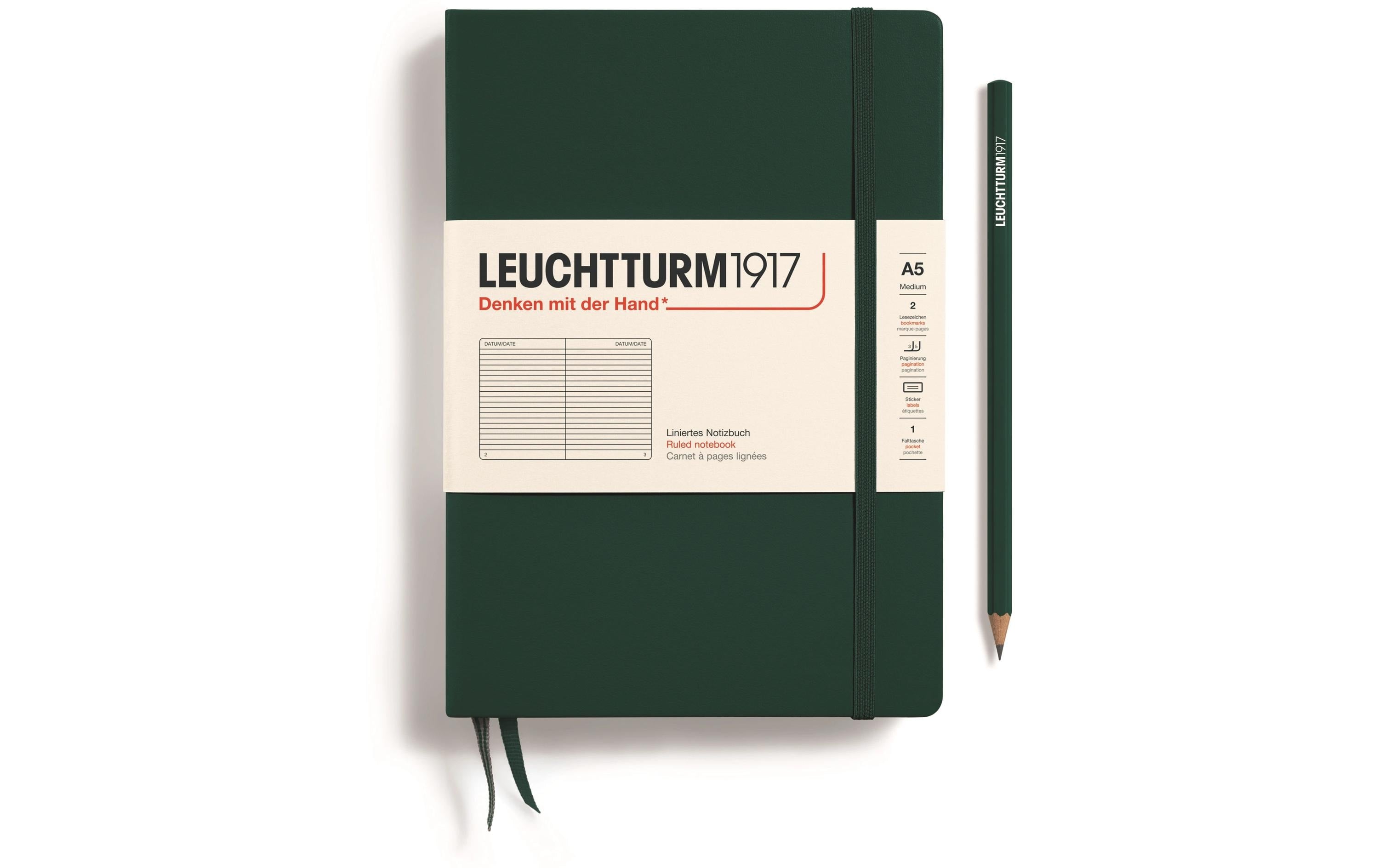 Leuchtturm Notizbuch Medium A5, Liniert, Forest