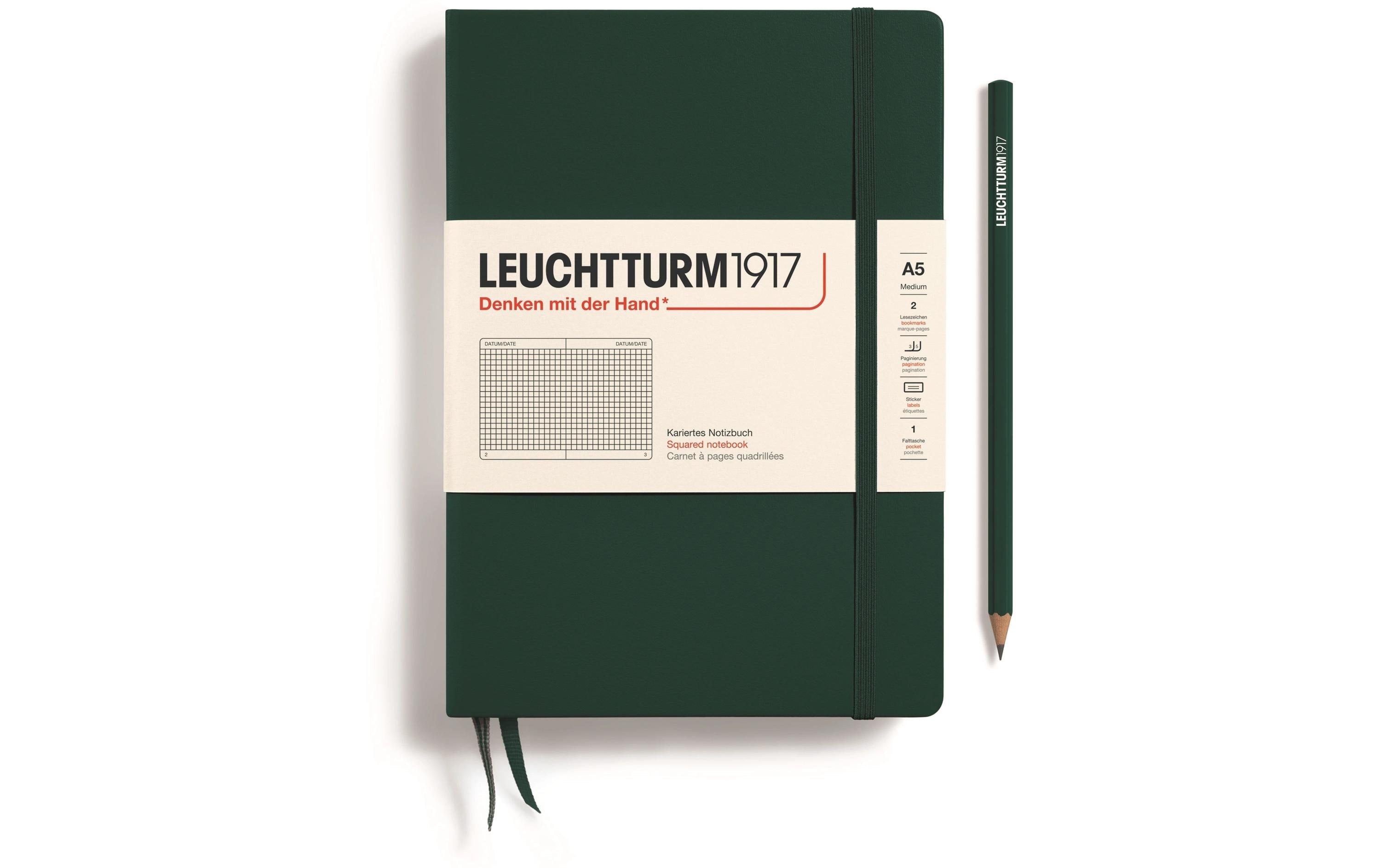 Leuchtturm Notizbuch Medium A5, Kariert, Forest