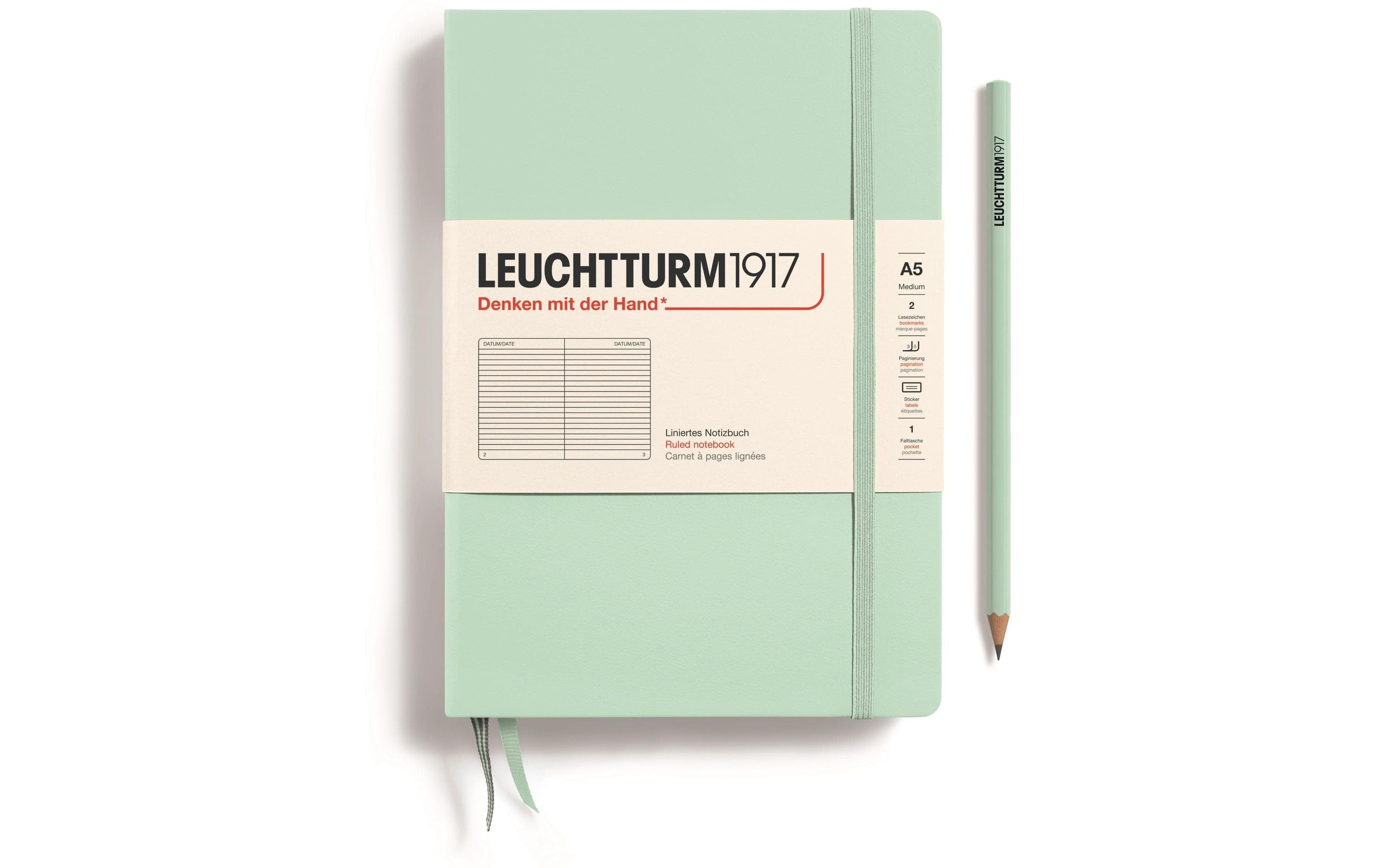 Leuchtturm Notizbuch Medium A5, Liniert, Mint