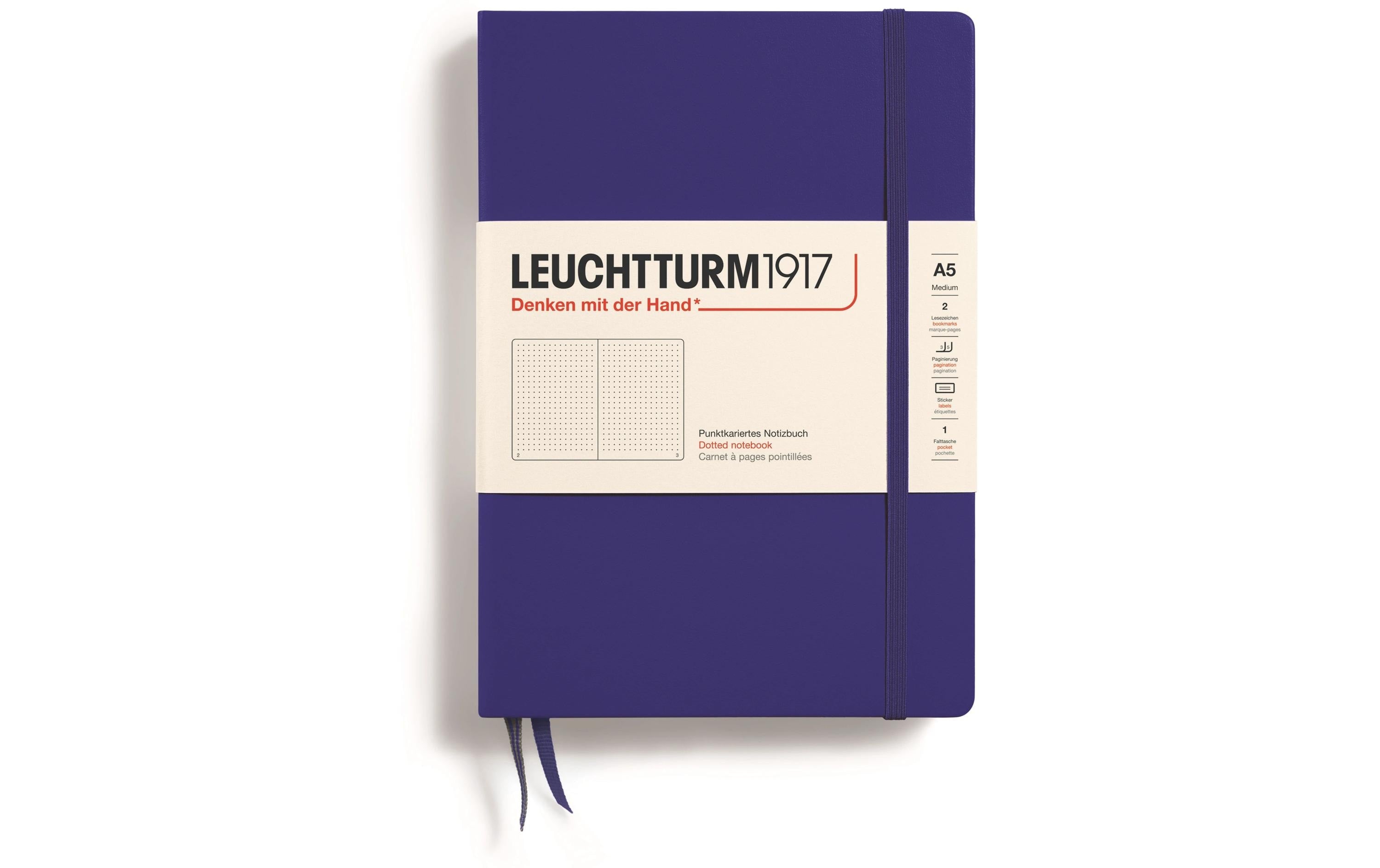 Leuchtturm Notizbuch Medium A5, Dot, Dunkelblau
