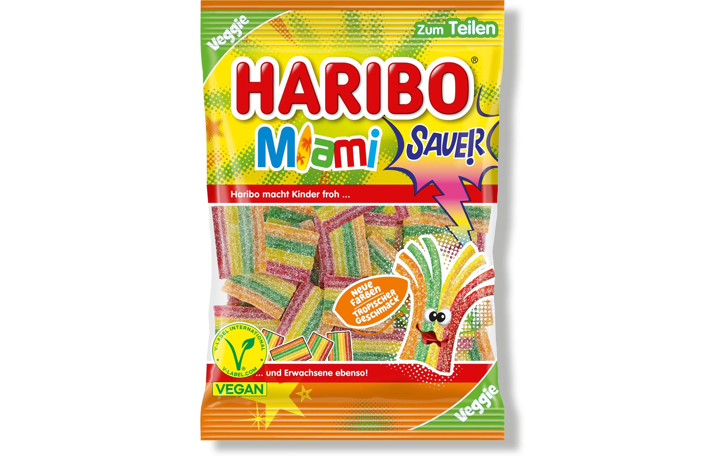 Haribo Gummibonbons Miami sauer vegan 160 g