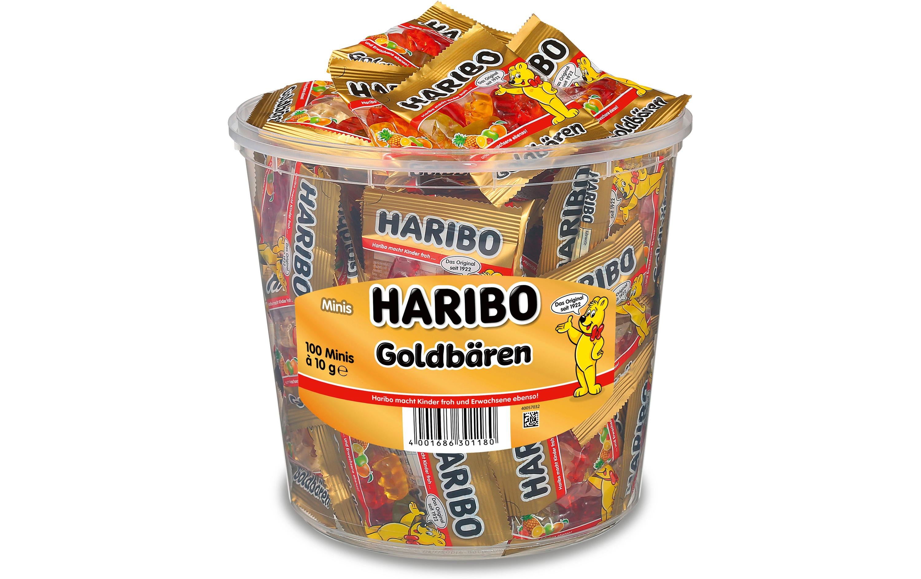 Haribo Gummibonbons Goldbären mit Minibeutel 100 x 10 g