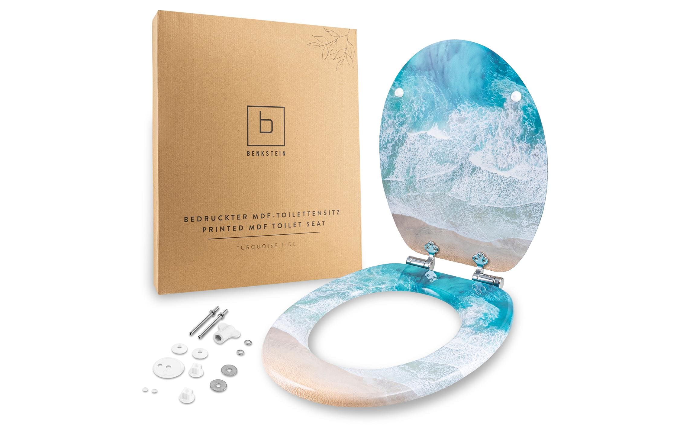 Benkstein Toilettensitz MDF türkis bedruckt