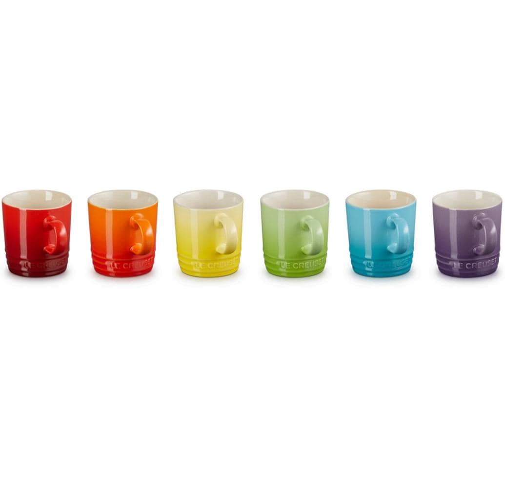 Le Creuset Espressotassen 100 ml, 6 Stück, Regenbogen