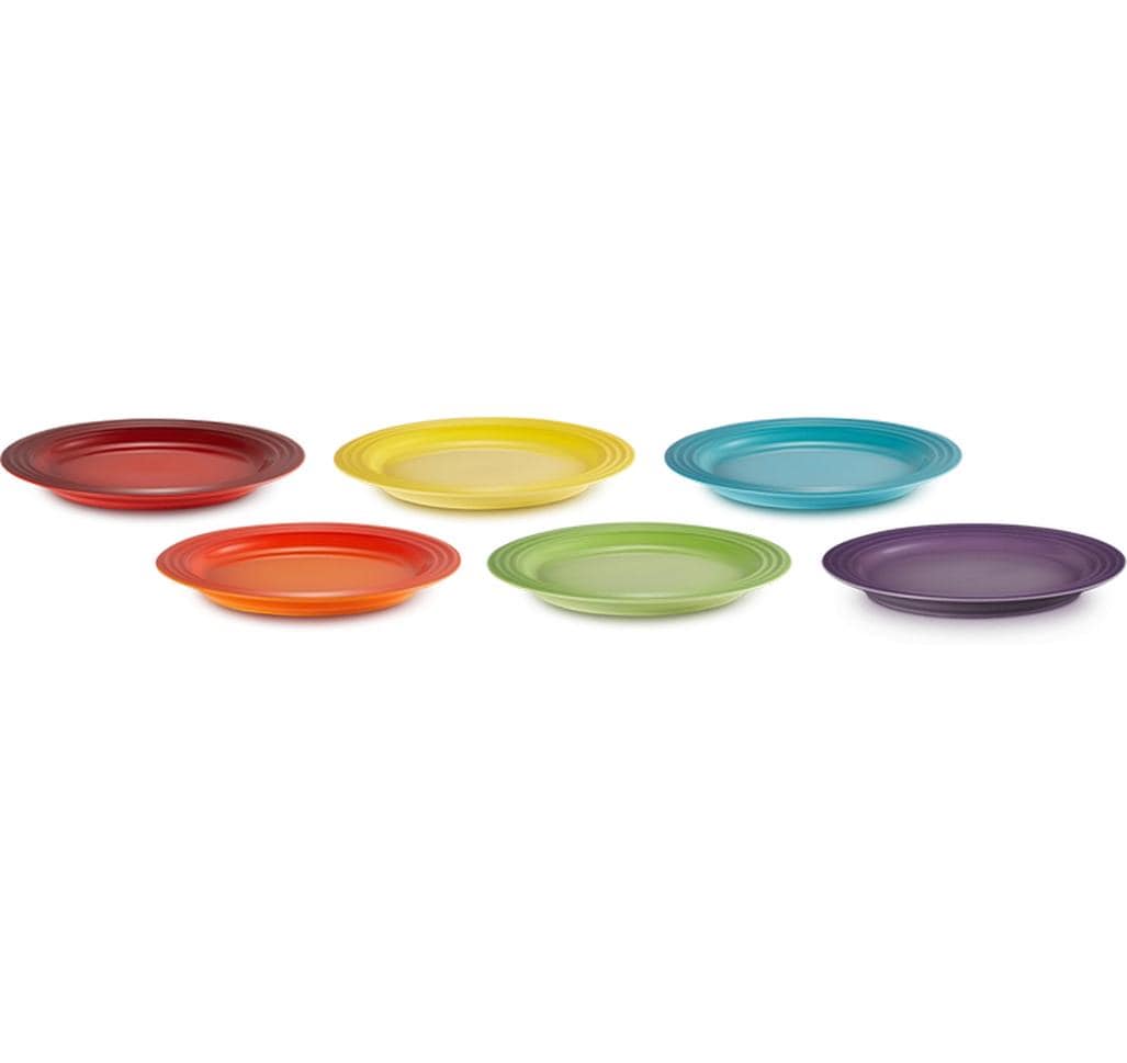 Le Creuset Frühstückteller Ø 22cm, 6 Stück, Regenbogen
