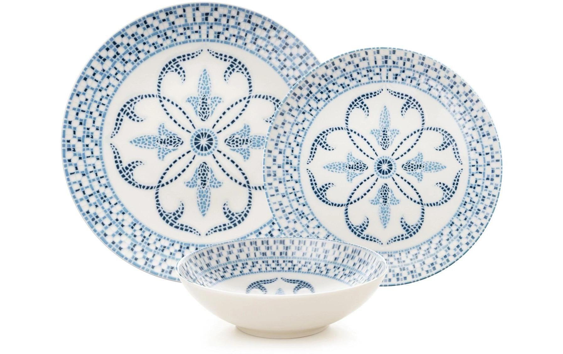 Hermia Geschirr-Set Blau/Weiss
