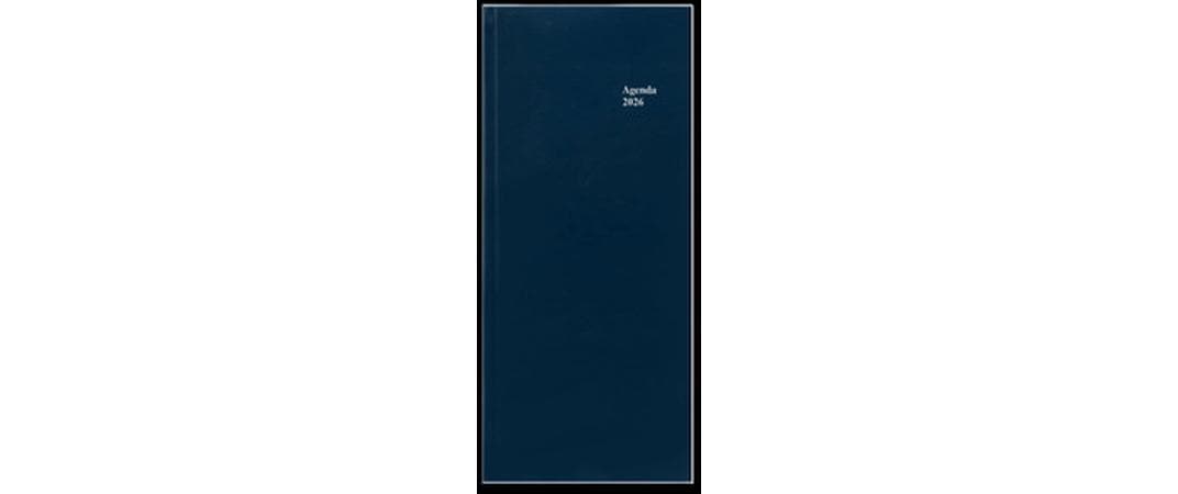 Simplex Tagesagenda  Lang 2026, 13.5 x 31.5 cm, Blau
