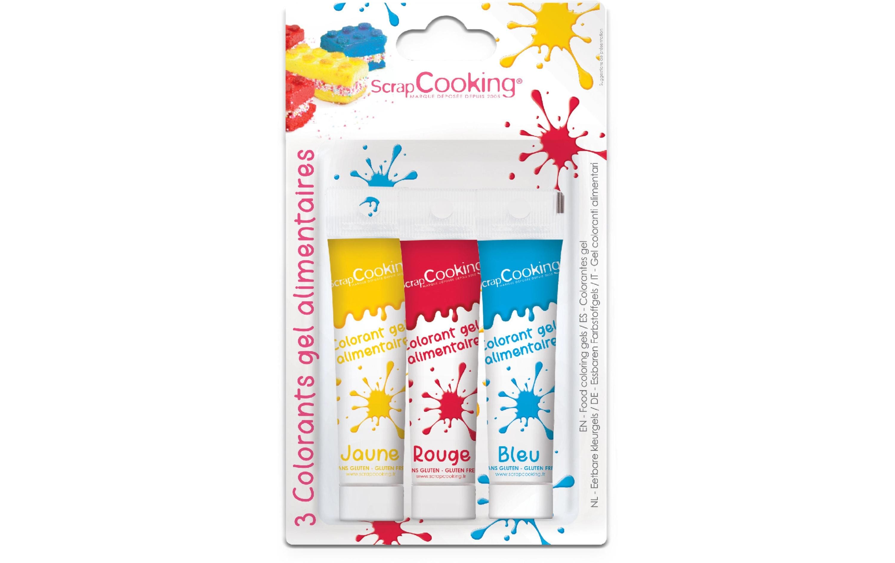 ScrapCooking Lebensmittelfarben-Gel Blau/Gelb/Rot, 3x 20 g