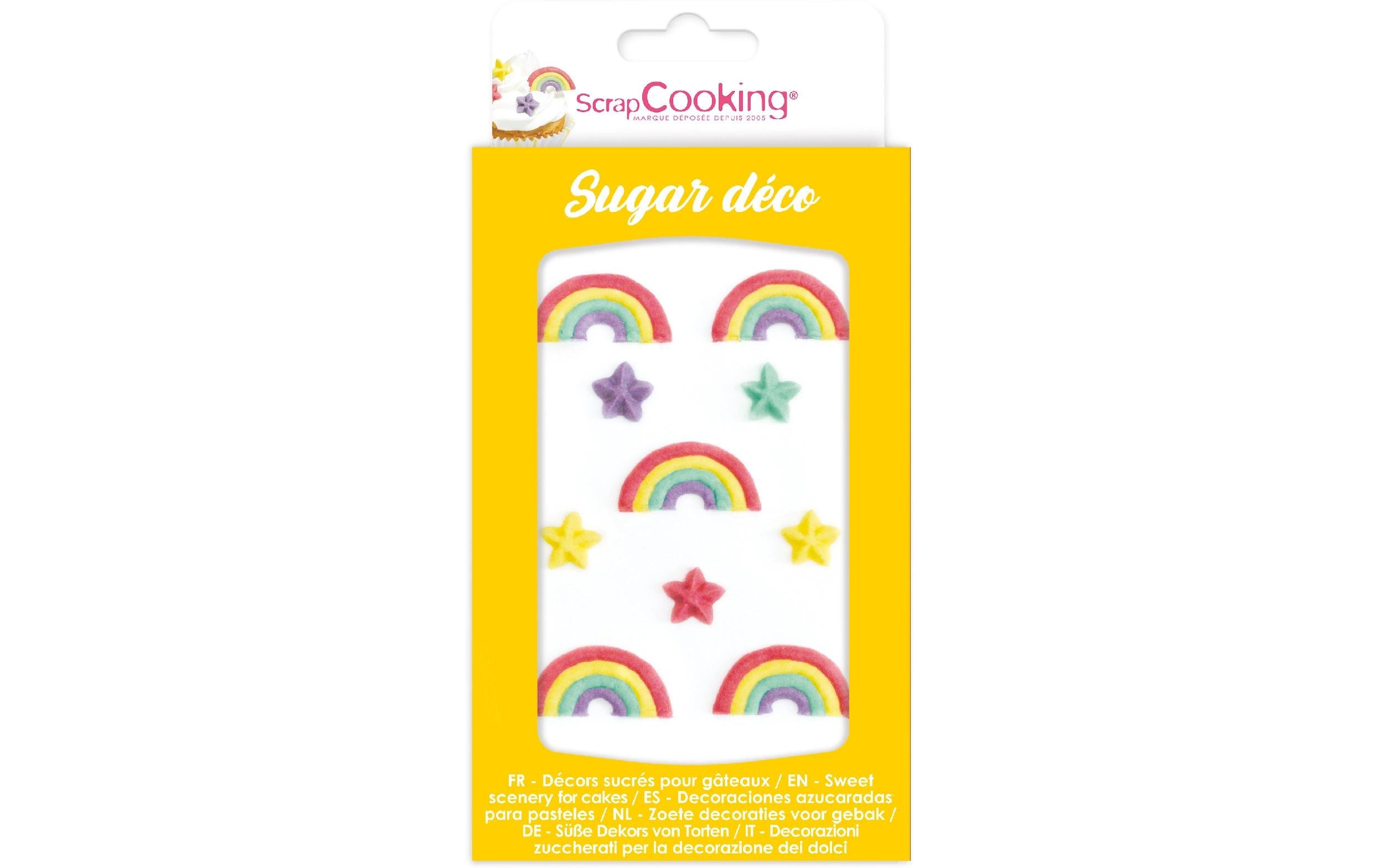 ScrapCooking Zuckerdekore Regenbogen und Sternen 10 Stück