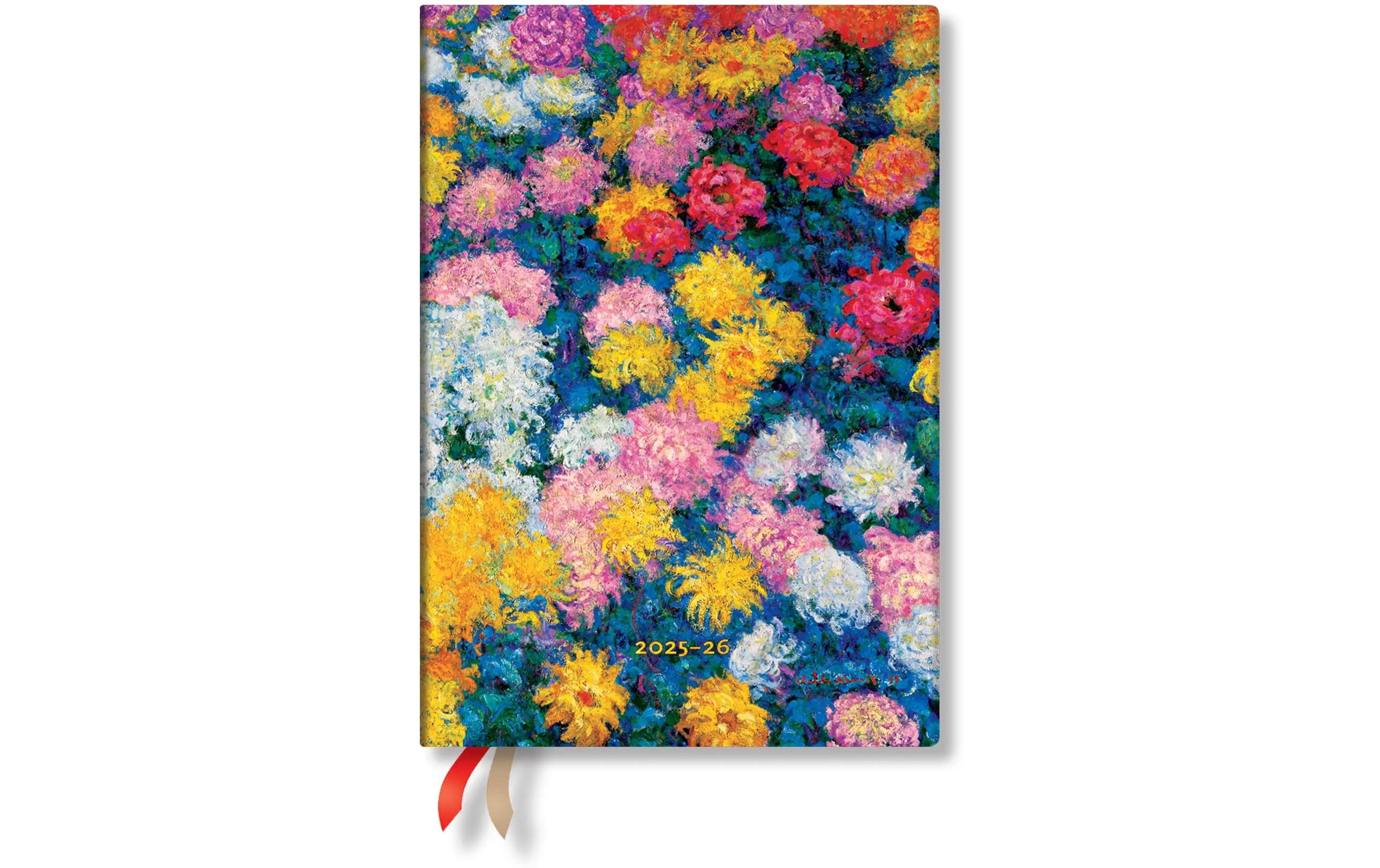 Paperblanks Wochenagenda Midi Chrysanthemen Juli 25-Dez 26, horizontal