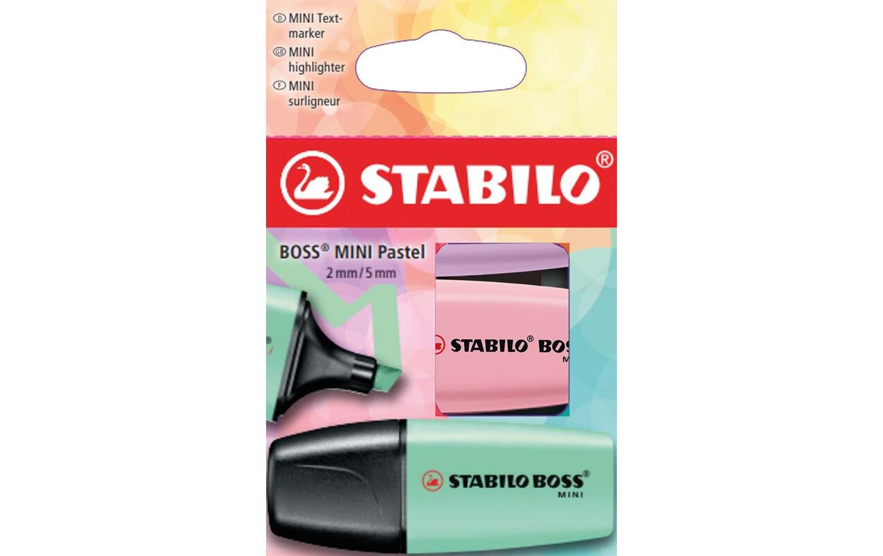 STABILO Textmarker Boss Mini Pastell 3er Etui