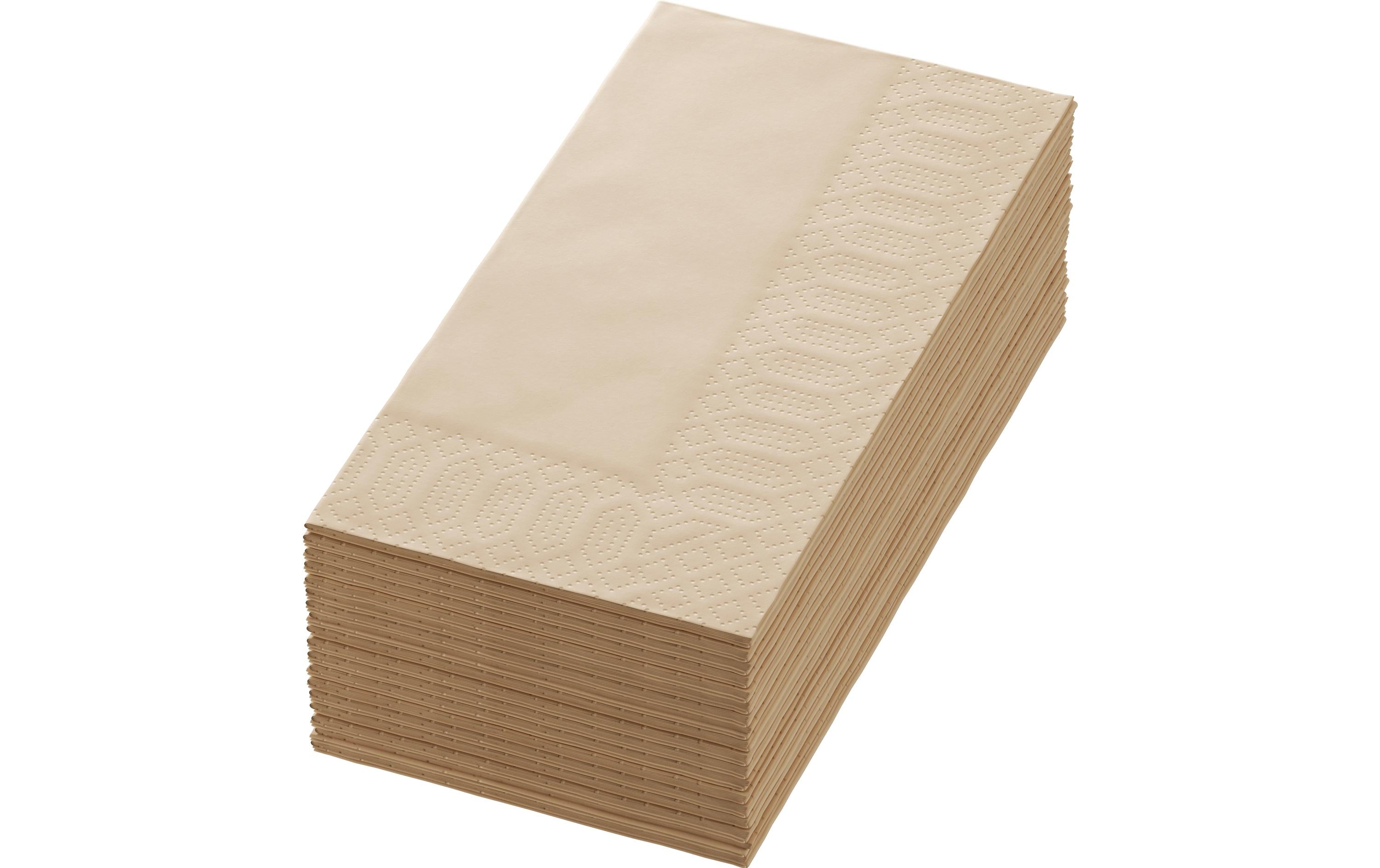 Duni Papierservietten Tissue 40 cm x 40 cm, 250 Stück, Nature