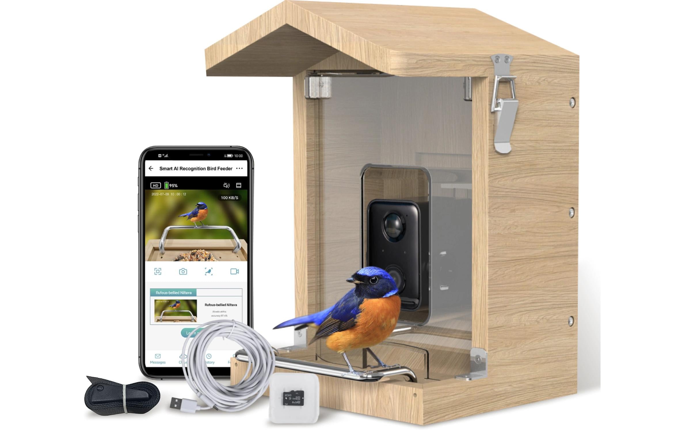 Sanilu Vogelfutterhaus mit Kamera ohne Solarpanel