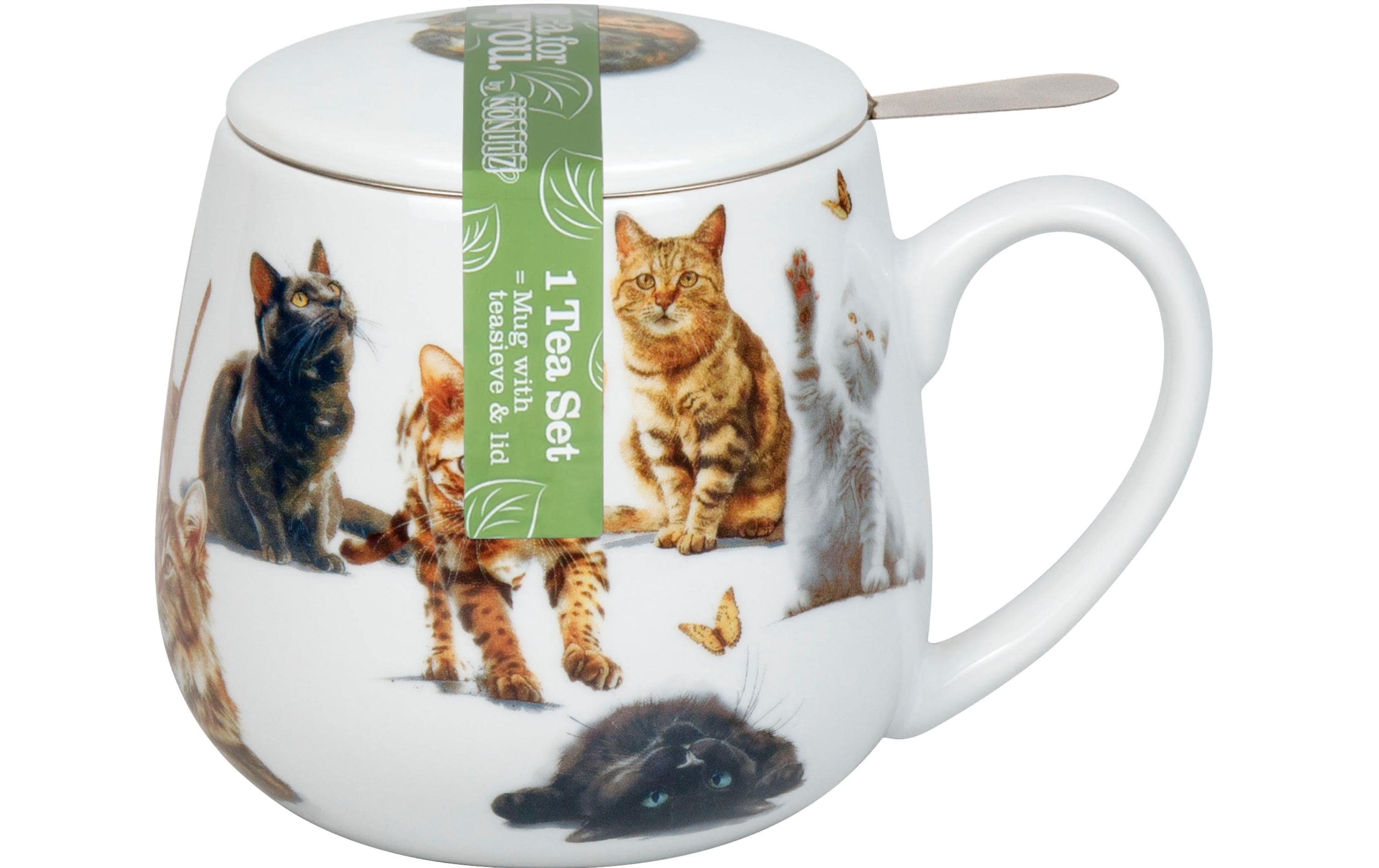 Könitz Teetasse Tea for you Samtpfoten 400 ml, Weiss