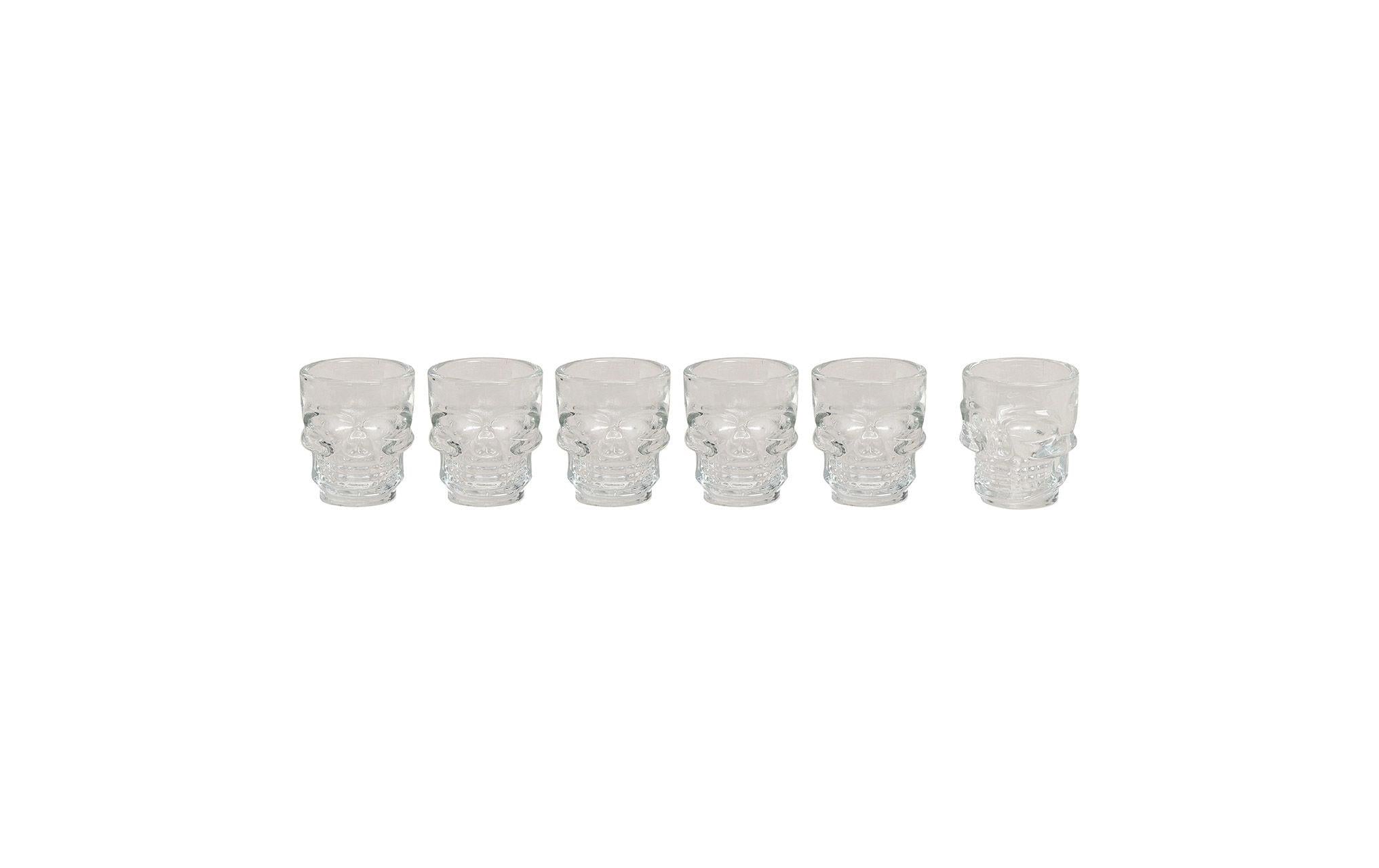 G. Wurm Schnapsglas Totenkopf 15 ml, 6 Stück, Transparent