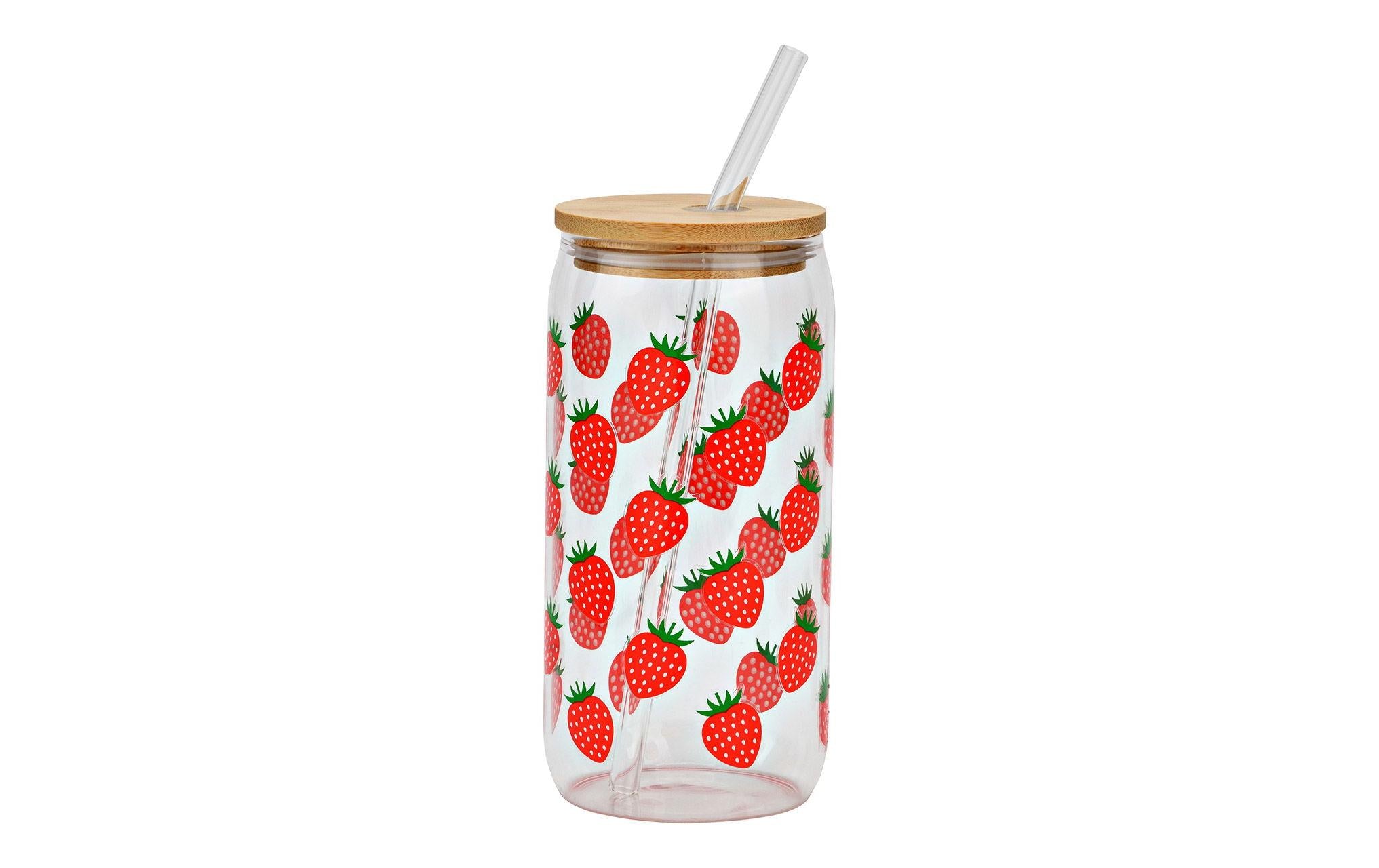 G. Wurm Trinkglas Erdbeere 500 ml, 1 Stück, Rot/Transparent