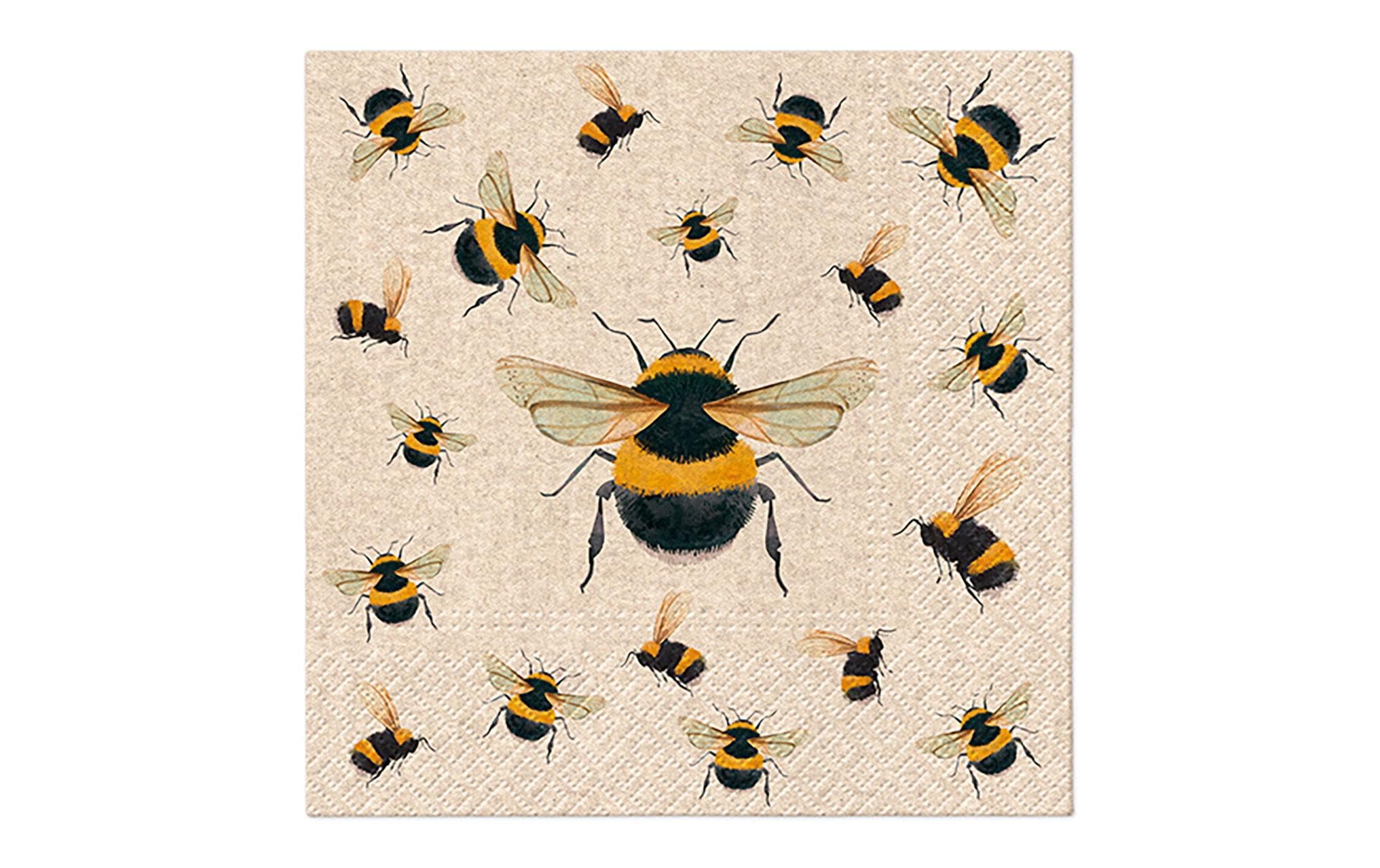 G. Wurm Papierservietten Biene 33 cm x 33 cm, 20 Stück