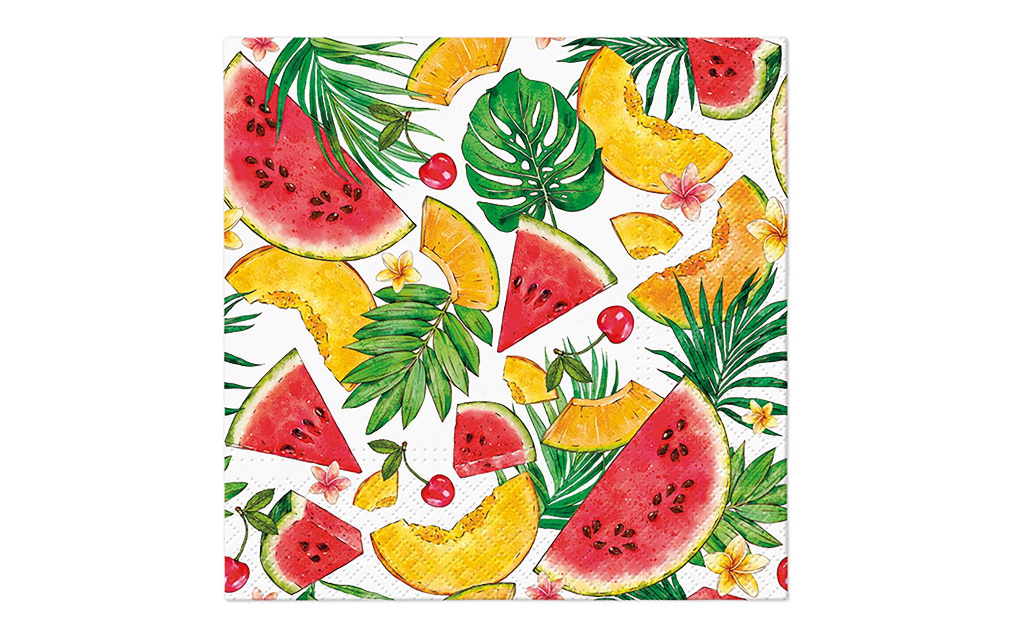 G. Wurm Papierservietten Früchte 33 cm x 33 cm, 20 Stück