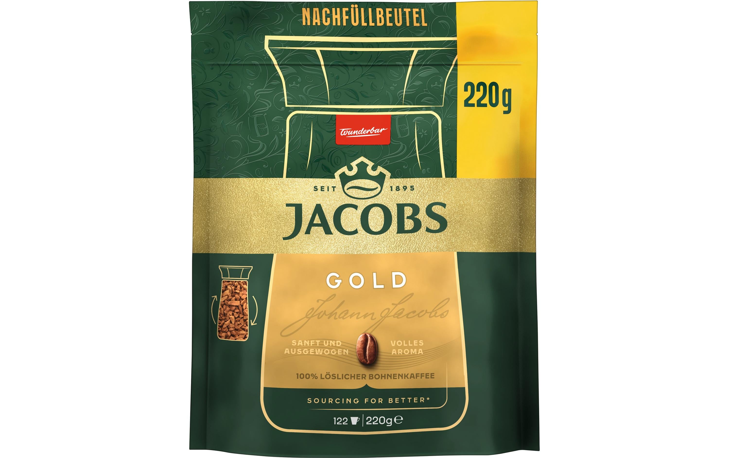 Jacobs Instant Kaffee Instant Gold Nachfüllbeutel 220 g