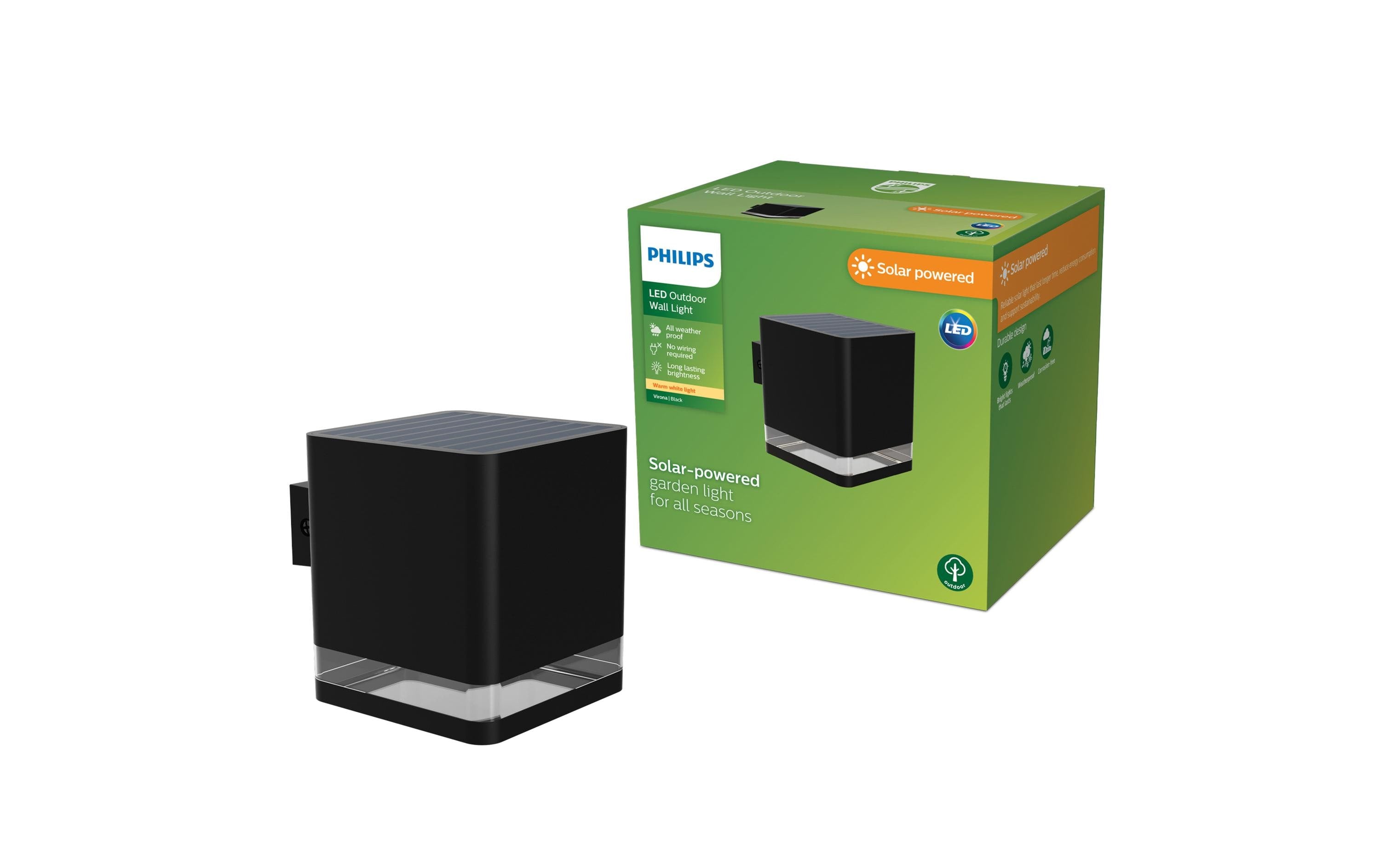 Philips Virona Wand Solar 1.8W 2700K schwarz