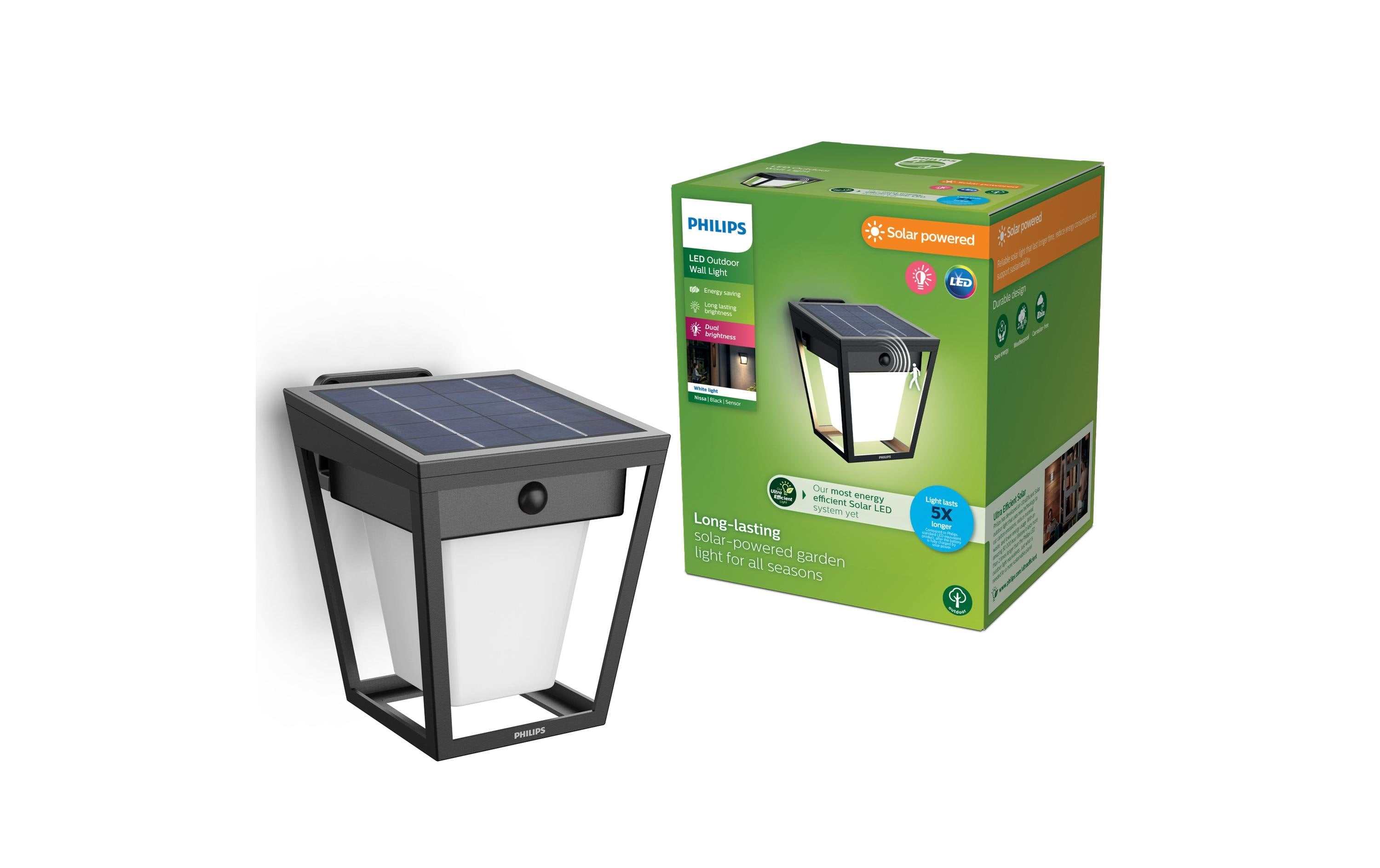 Philips Nissa Wand Solar UE 3000K schwarz