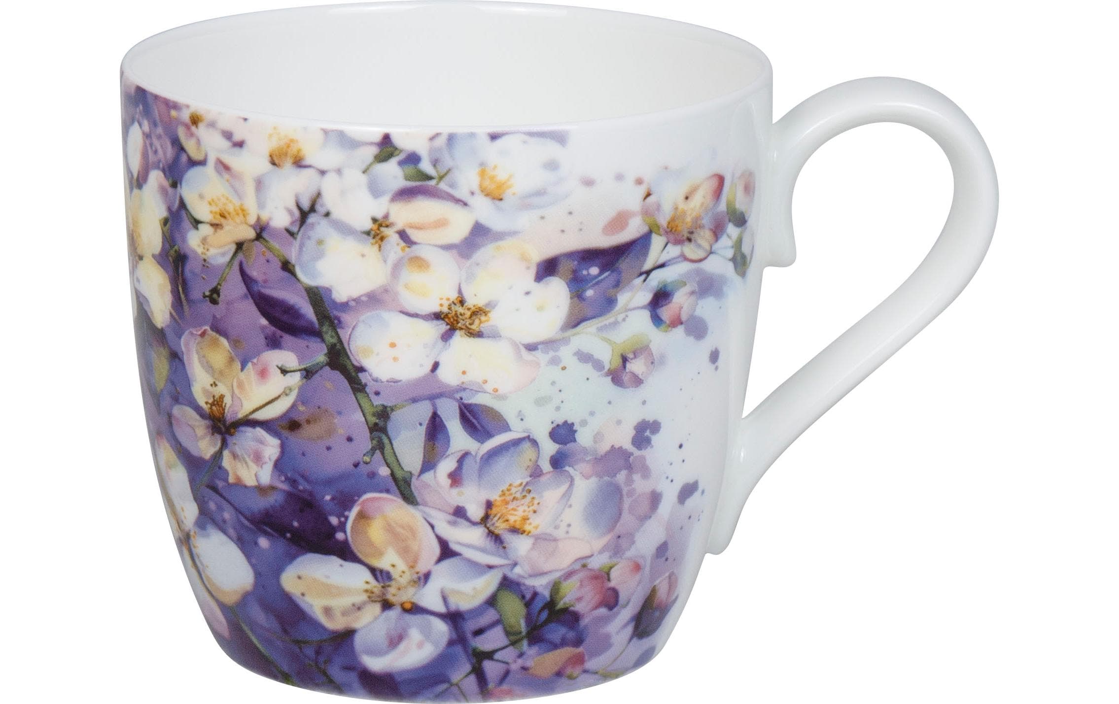 Könitz Universaltasse Purple Blossoms 425 ml, Weiss